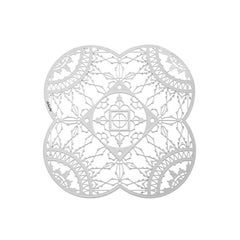 Italic Lace White Finish Petal Coaster Set of Four, Galante & Lancman for Driad