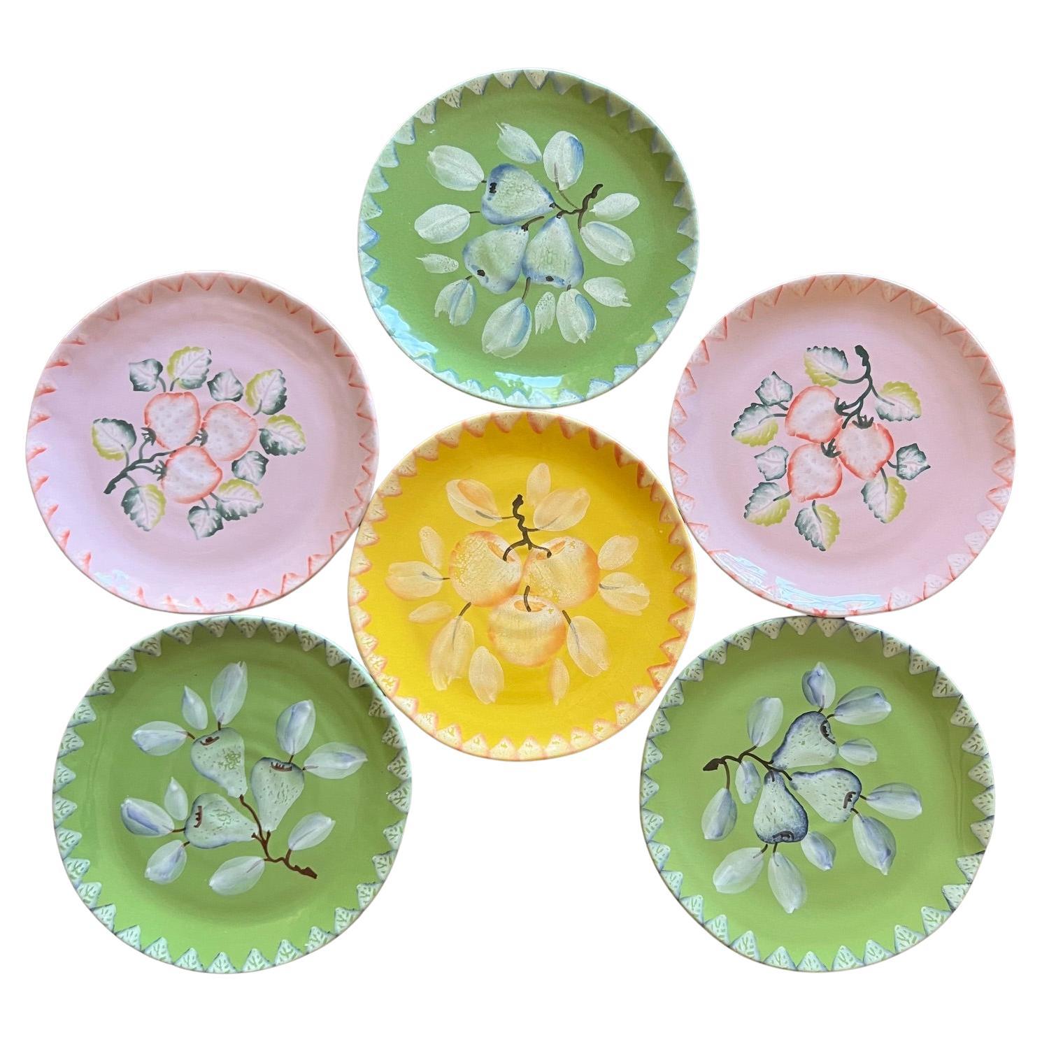 Italica Ars Handgemalte Teller - 6er Set, um 1980er Jahre (Moderne der Mitte des Jahrhunderts) im Angebot