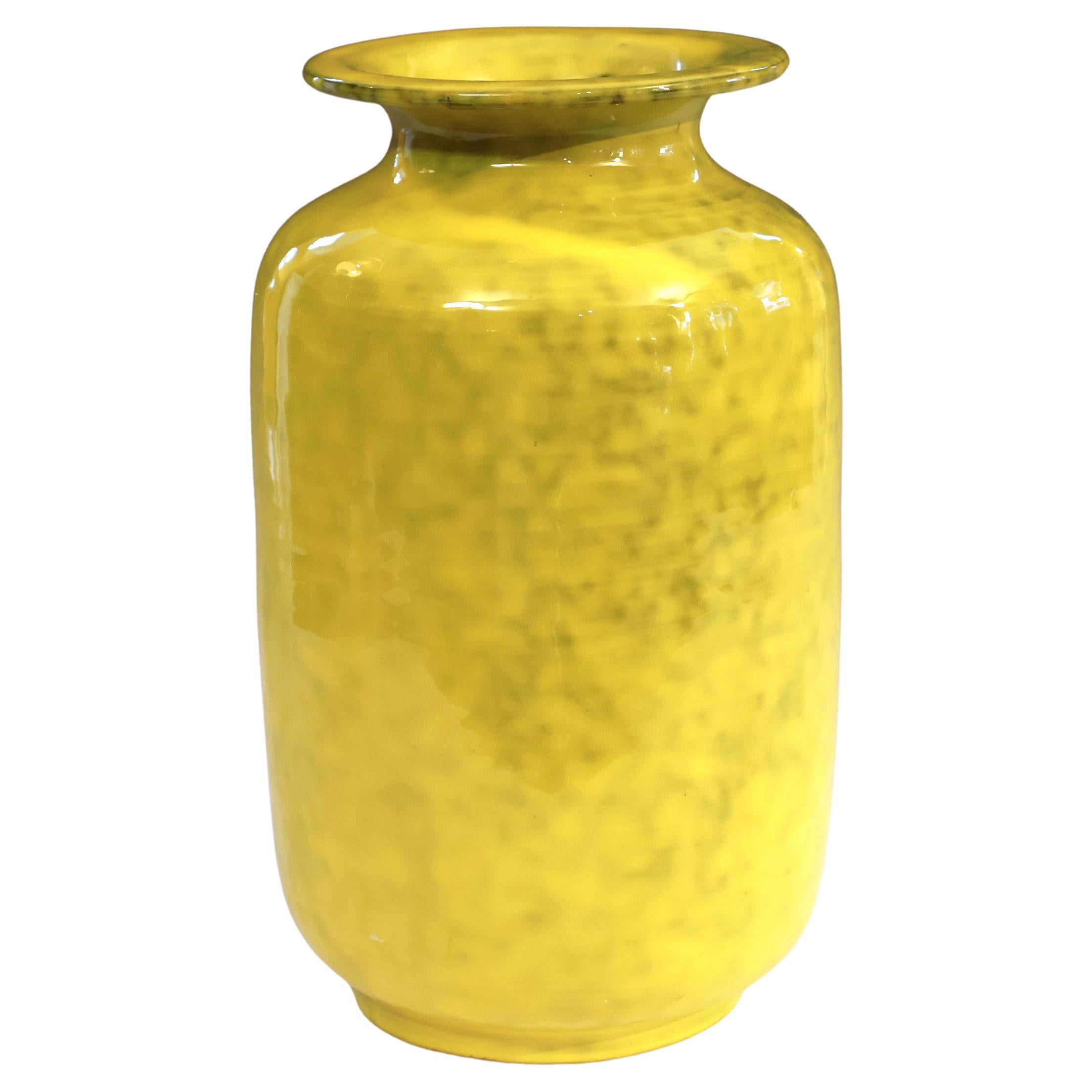 Italica Ars Vintage Italian Pottery Raymor MCM PV Atomic Yellow Vase 11"