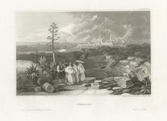 Italica near Seville, Antique View of the Roman Ruins with Friars, circa 1850
