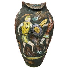 Italie, Very Large Ceramic Vase circa 1950/1960, Signature to Identify