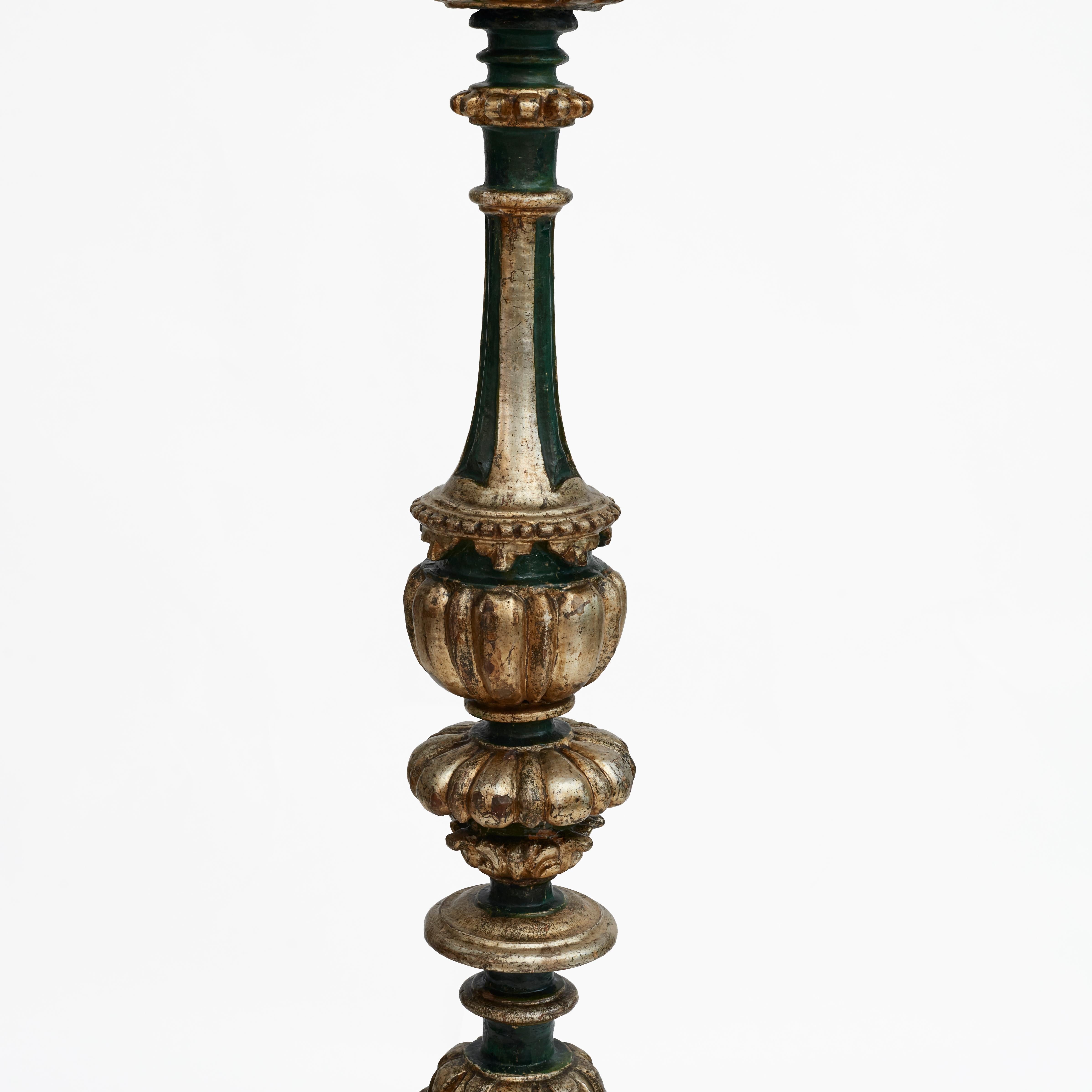 Italian Italien Baroque Period Torchière Floor Lamp For Sale