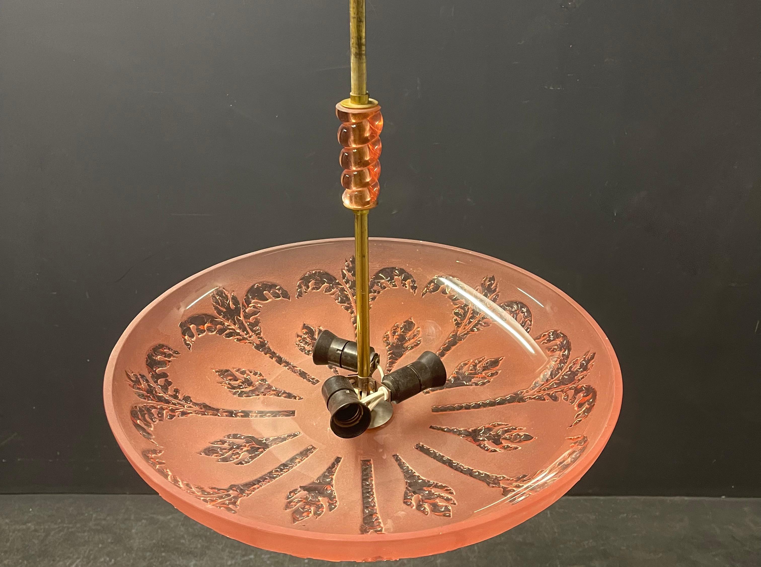 Mid-Century Modern italien battuto ceiling lamp