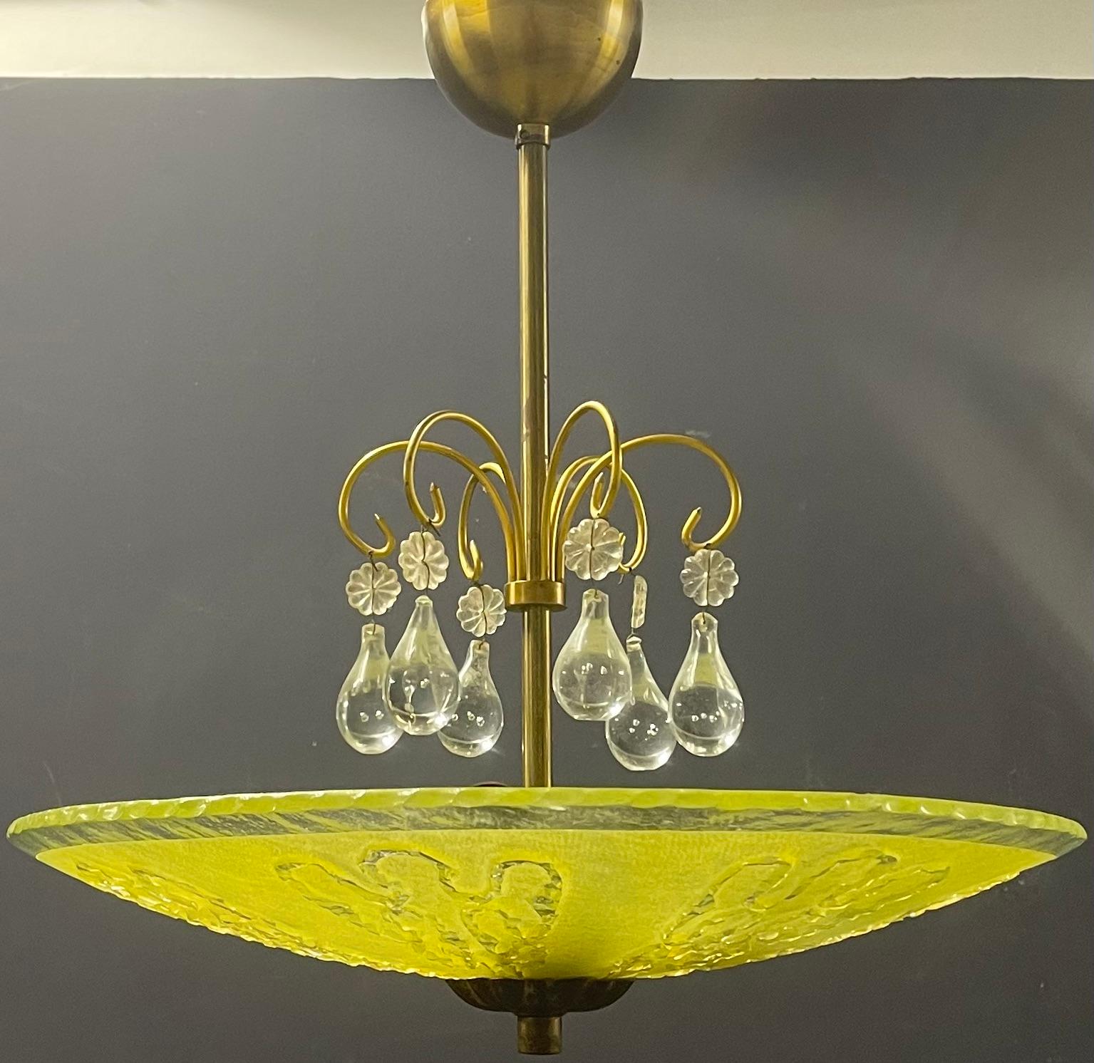 Italian italien battuto ceiling lamp For Sale