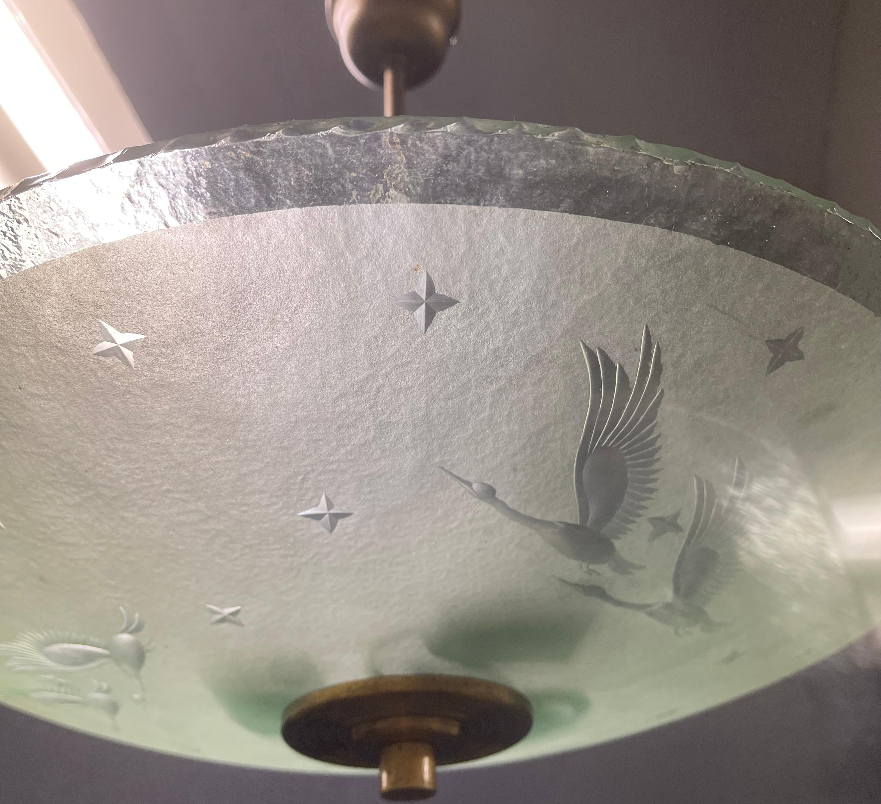 italien battuto ceiling lamp For Sale 1