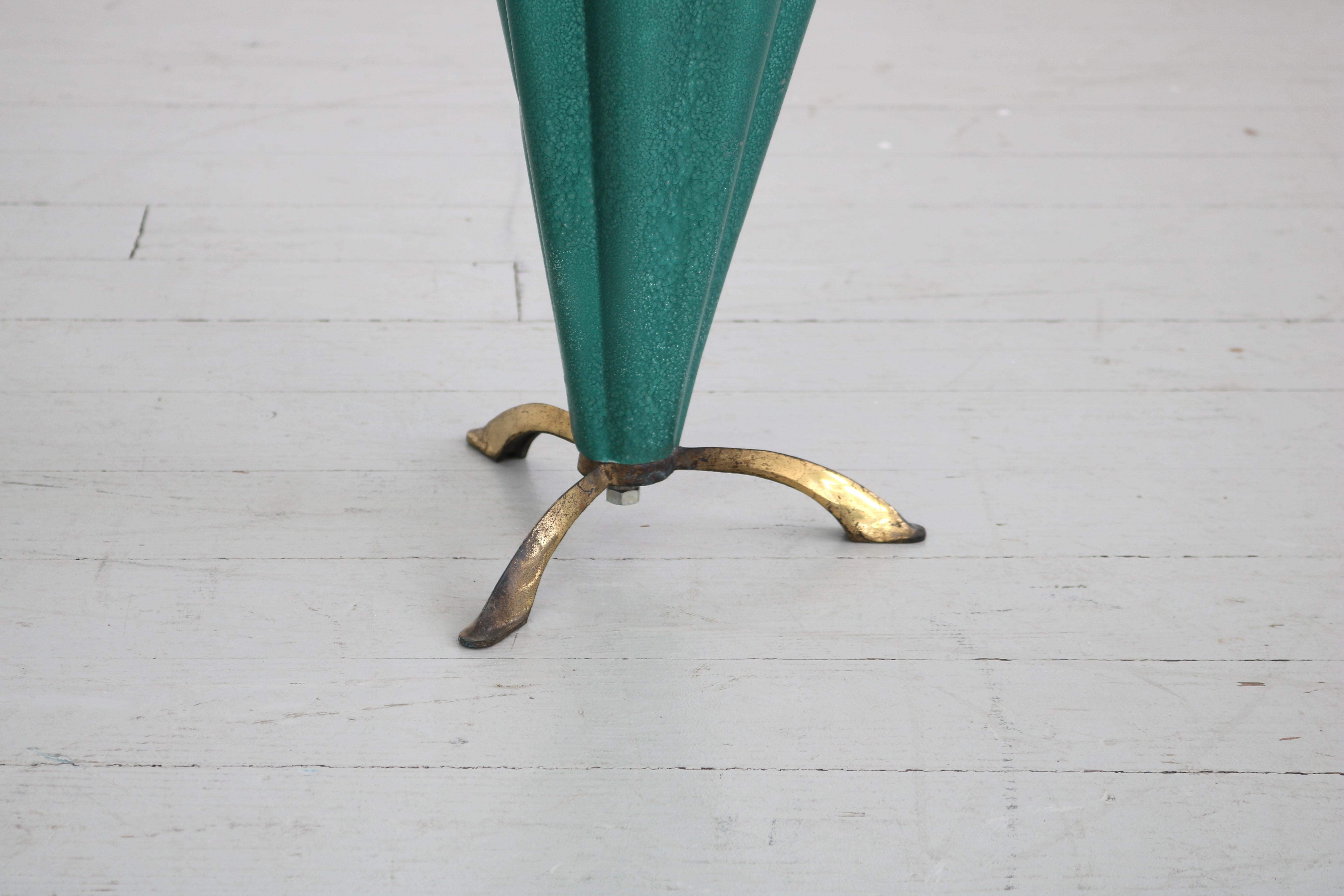 Italian Italien Brass and Aluminium Umbrella Stand, 1950s