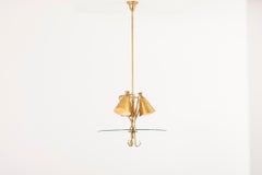 Italien Brass Pendant Lamp, 1940s