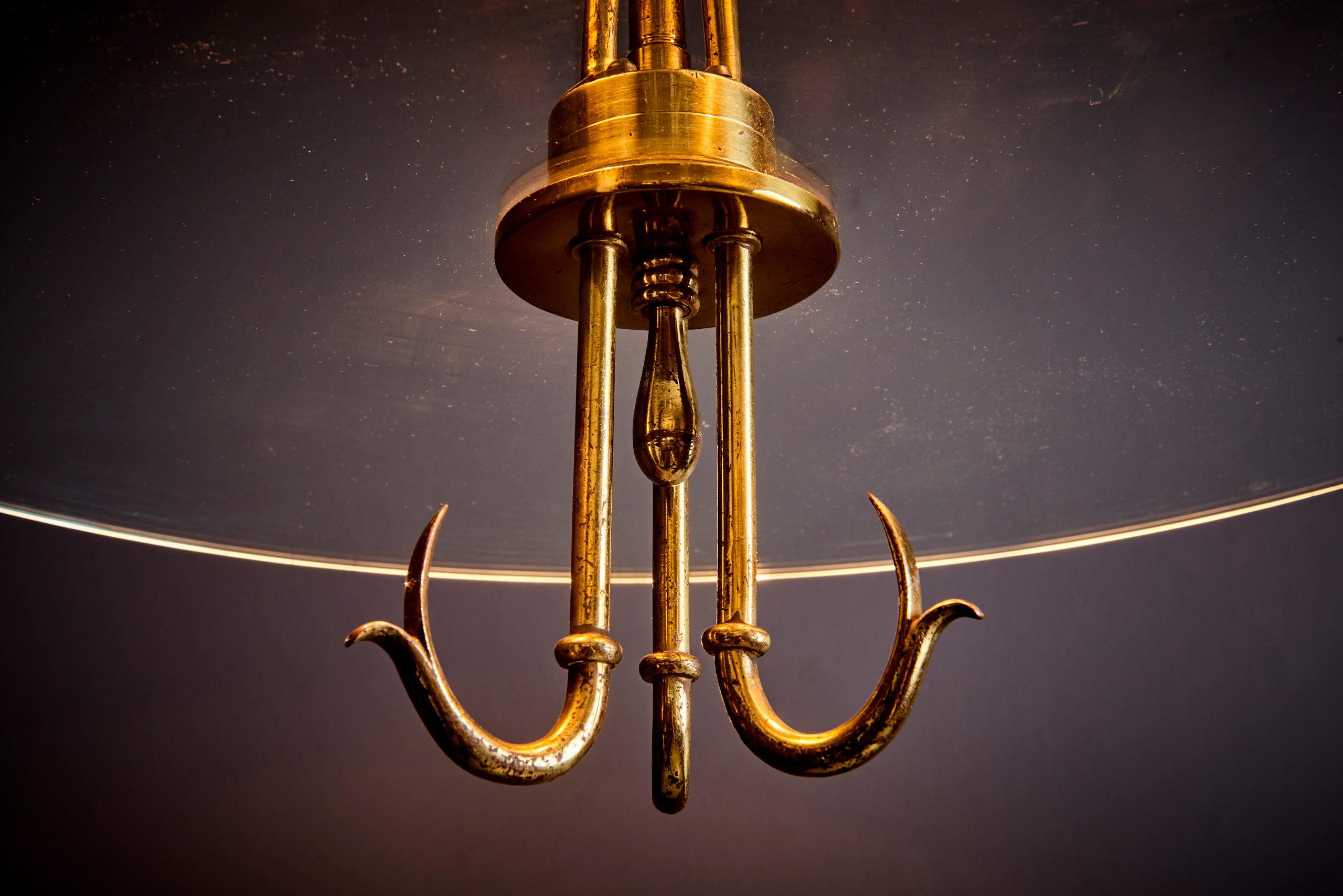 Italiano Lampada a sospensione in ottone italiano, anni '40 in vendita