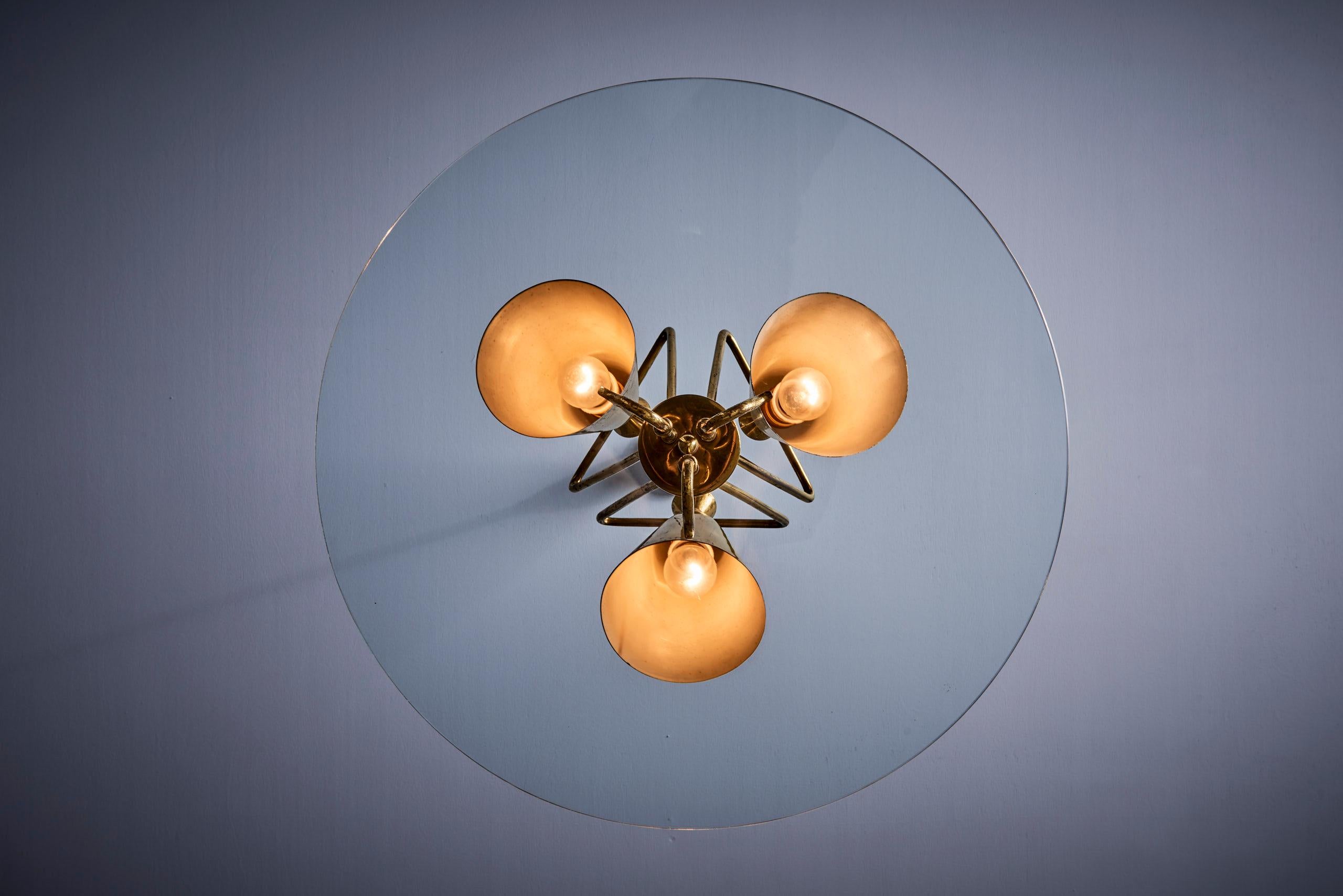 Metà XX secolo Lampada a sospensione in ottone italiano, anni '40 in vendita