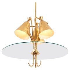 Vintage Italien Brass Pendant Lamp, 1940s