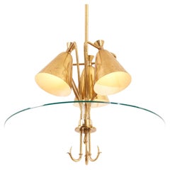 Lampada a sospensione in ottone italiano, anni '40