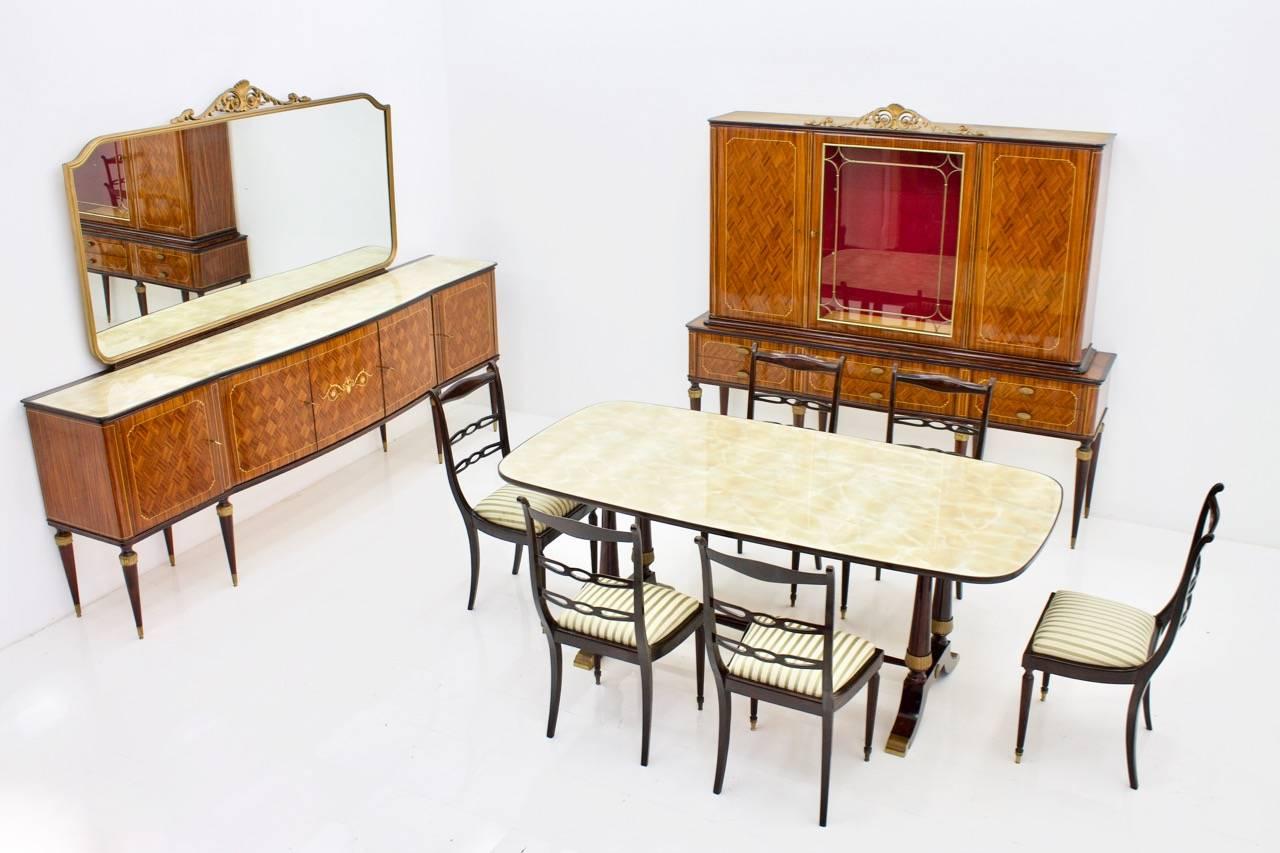 Dining Suite by Fratelli Strada Roma Italy 1959, Table and Six Chairs For Sale 8