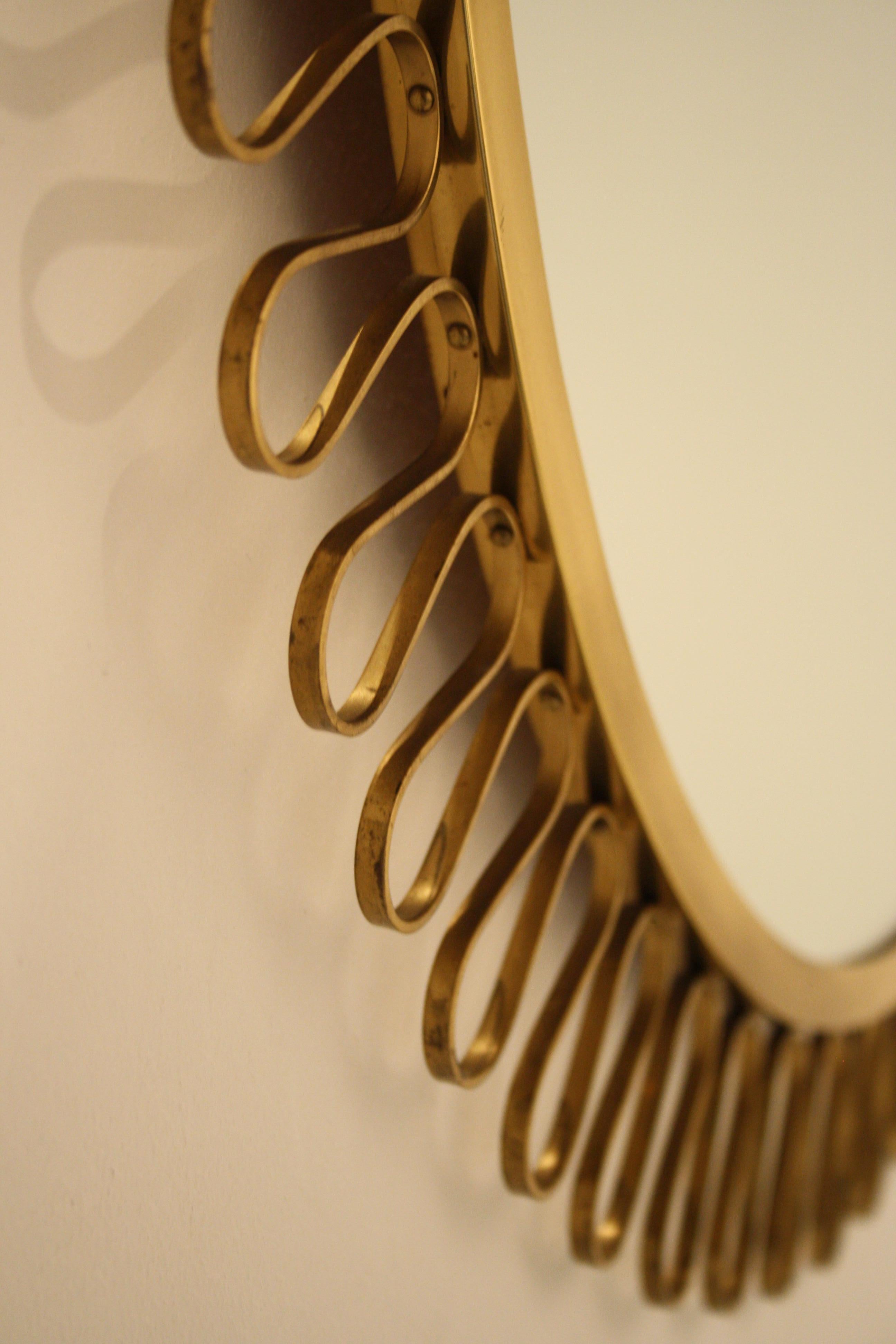 Mid-Century Modern Italian Gio Ponti Style Mirror, 1950s