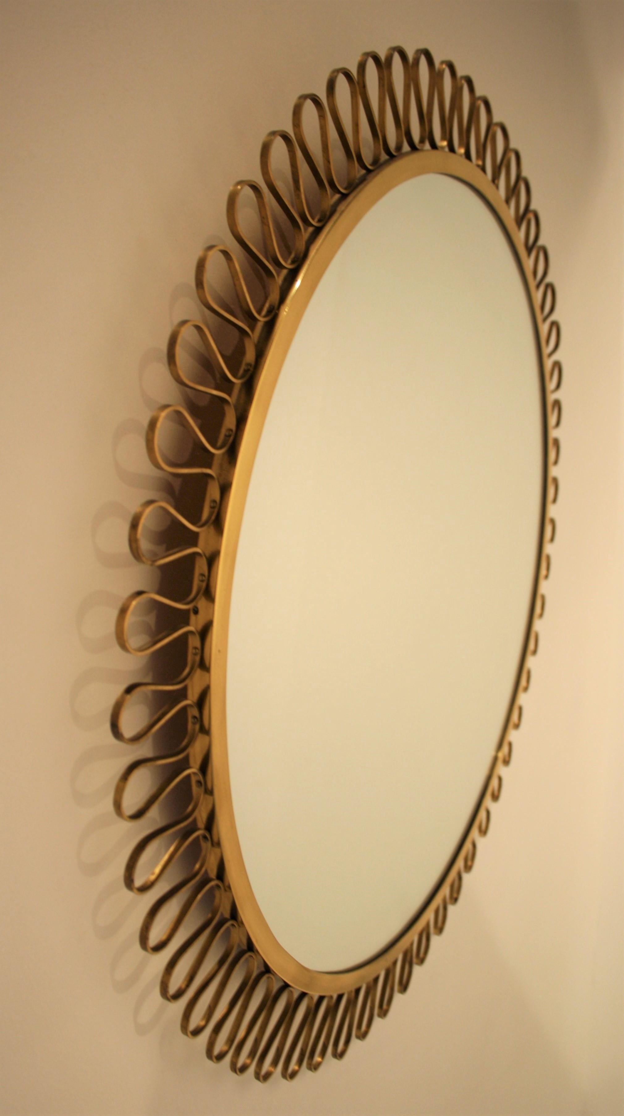 Mid-20th Century Italian Gio Ponti Style Mirror, 1950s