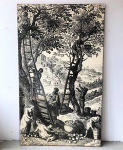 2 Italian Midcentury Wall Panels or Wall Murals in the Style of Fornasetti, 1950