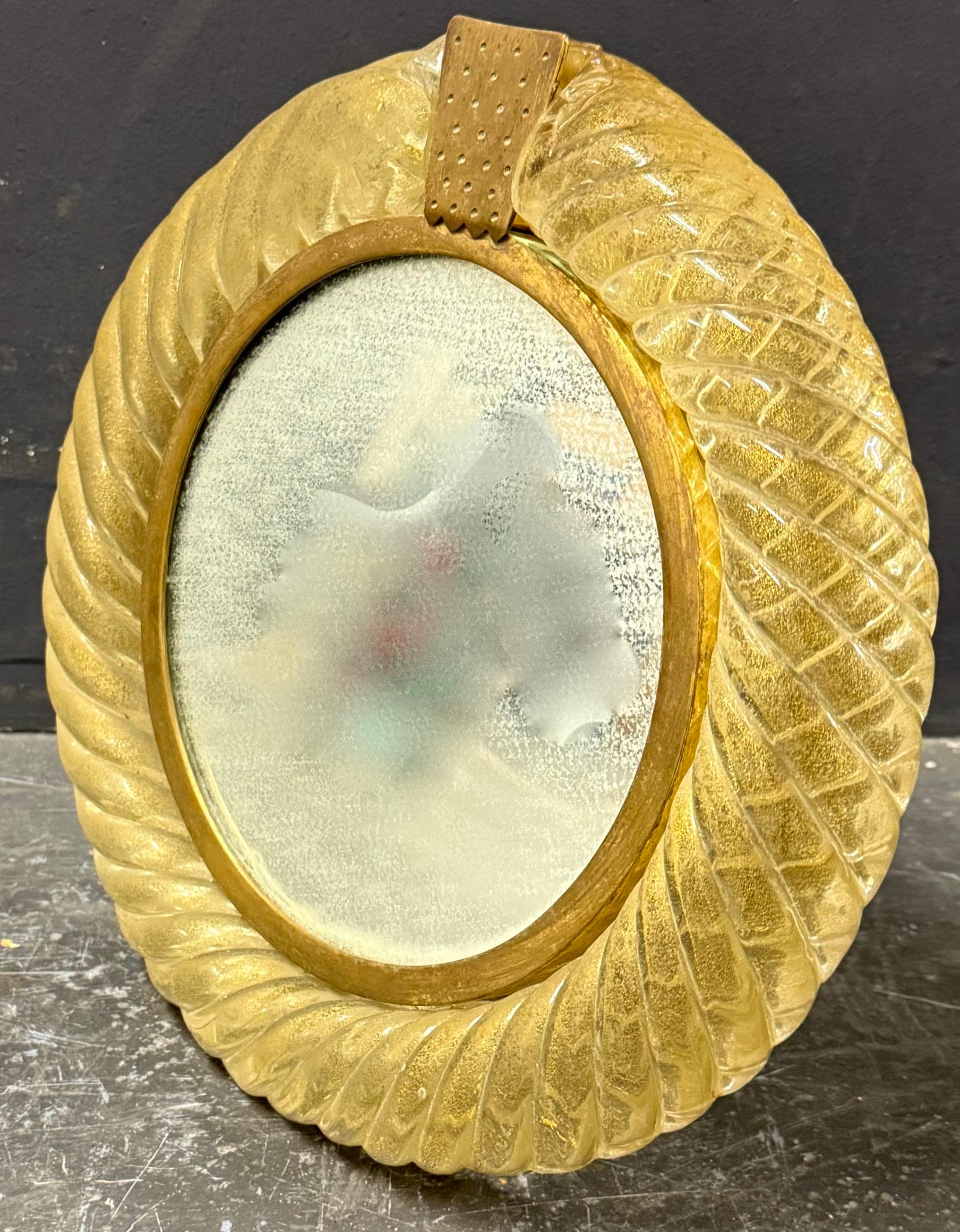 Italian italien murano table mirror For Sale