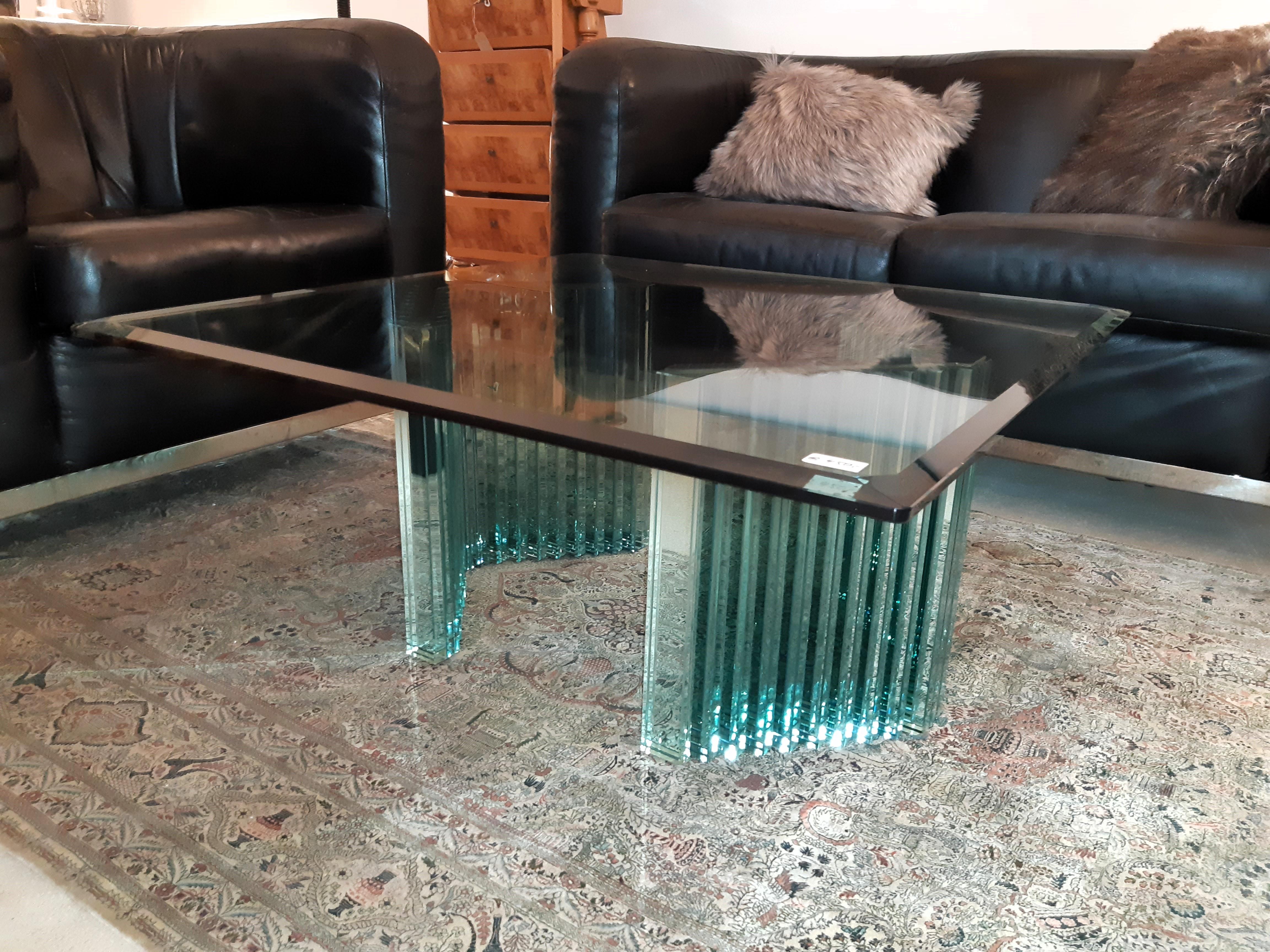 Glass ITALIENISCHER COUCHTISCH SUPERCALIFO von LUIGI MASSONI für GALLOTTI & RADICE For Sale