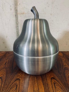 Italienischer Mid Century Ice Bucket Birne, Aluminium