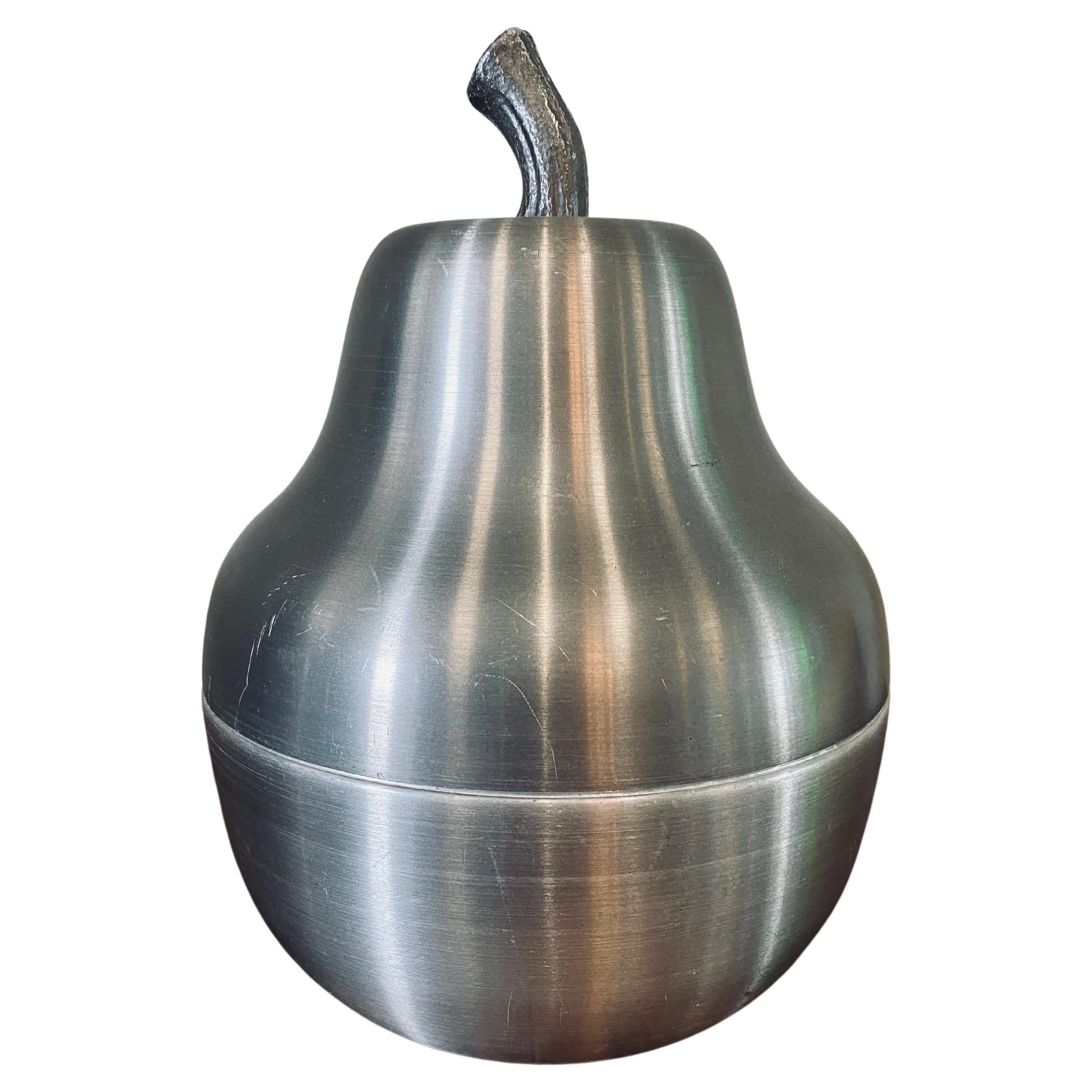 Italienischer Mid Century Ice Bucket Birne, Aluminium