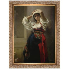 Antique Italienne, After French Academic Oil Painting by Charles Landelle
