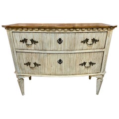 Commode italienne Louis XVI sculptée et peinte