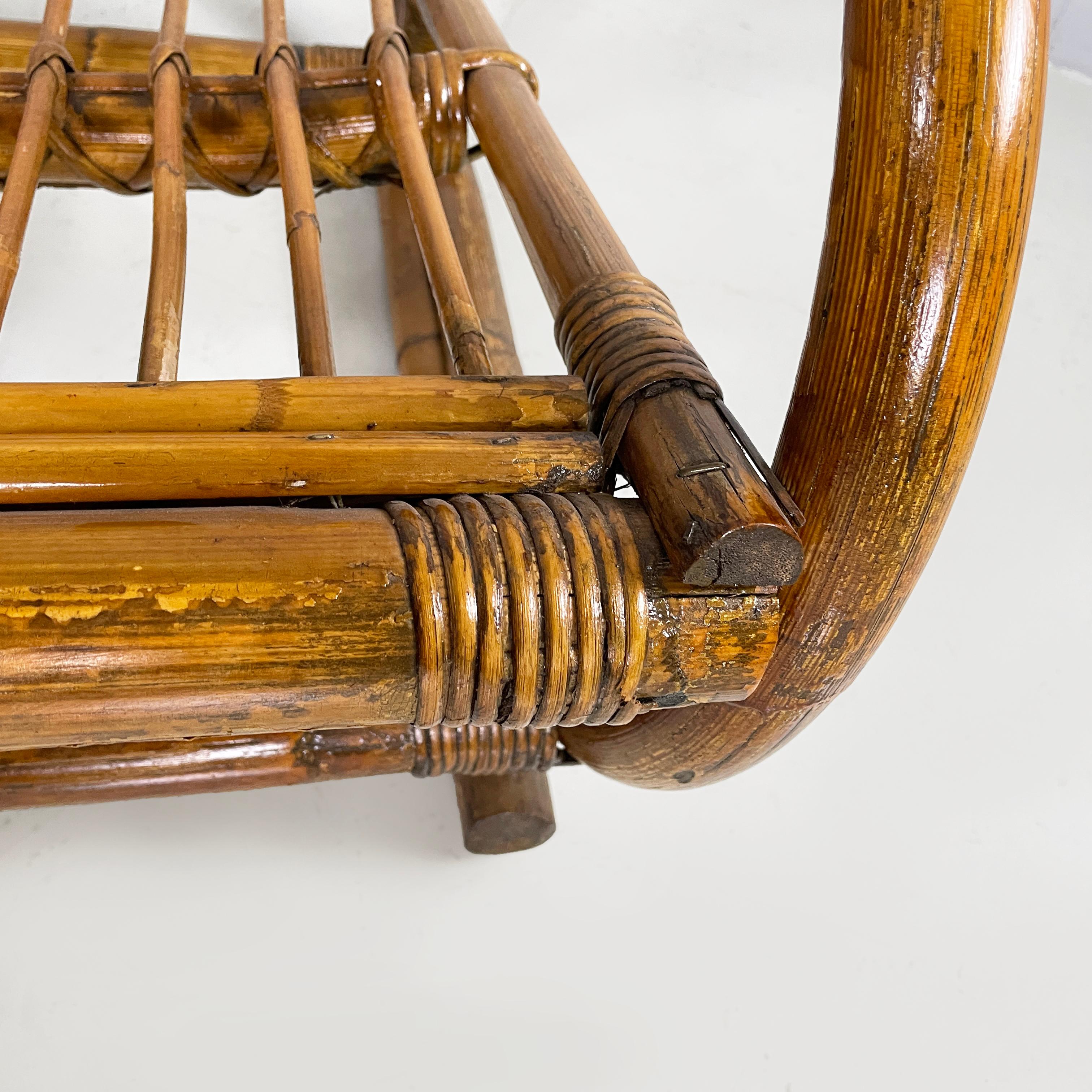 Panchina da giardino Italin in rattan, anni '60, metà del secolo scorso in vendita 3