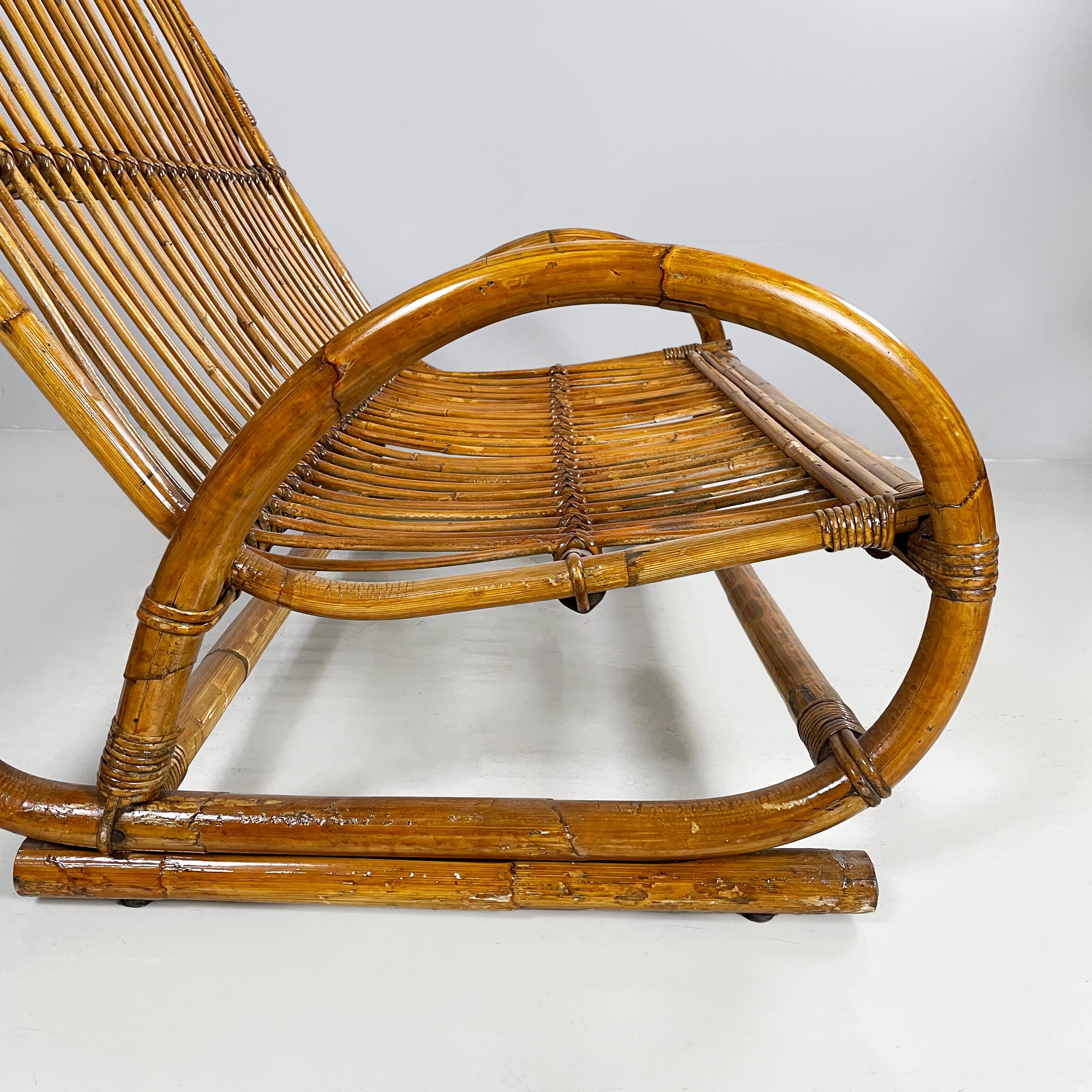 Panchina da giardino Italin in rattan, anni '60, metà del secolo scorso in vendita 4