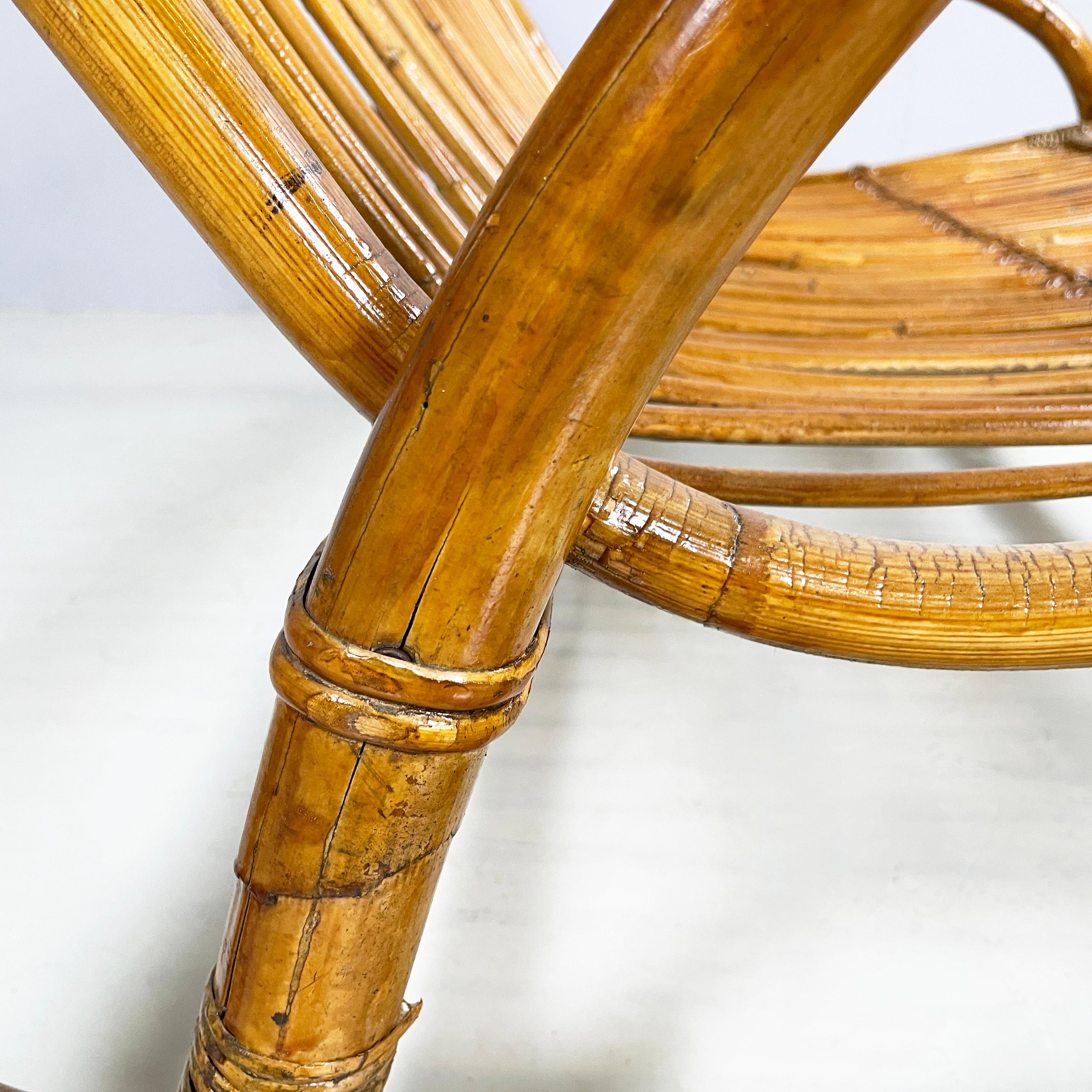 Panchina da giardino Italin in rattan, anni '60, metà del secolo scorso in vendita 5