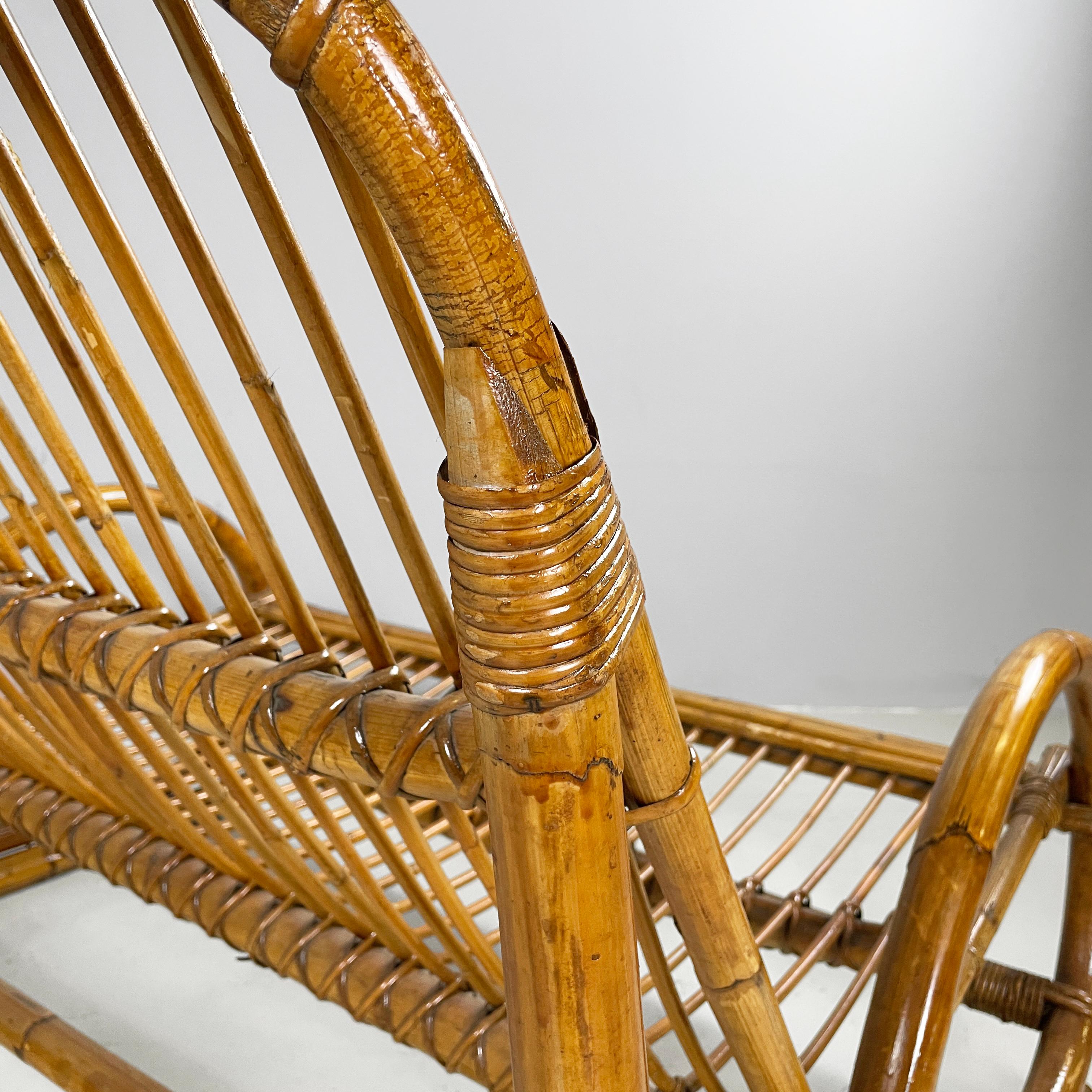 Panchina da giardino Italin in rattan, anni '60, metà del secolo scorso in vendita 6