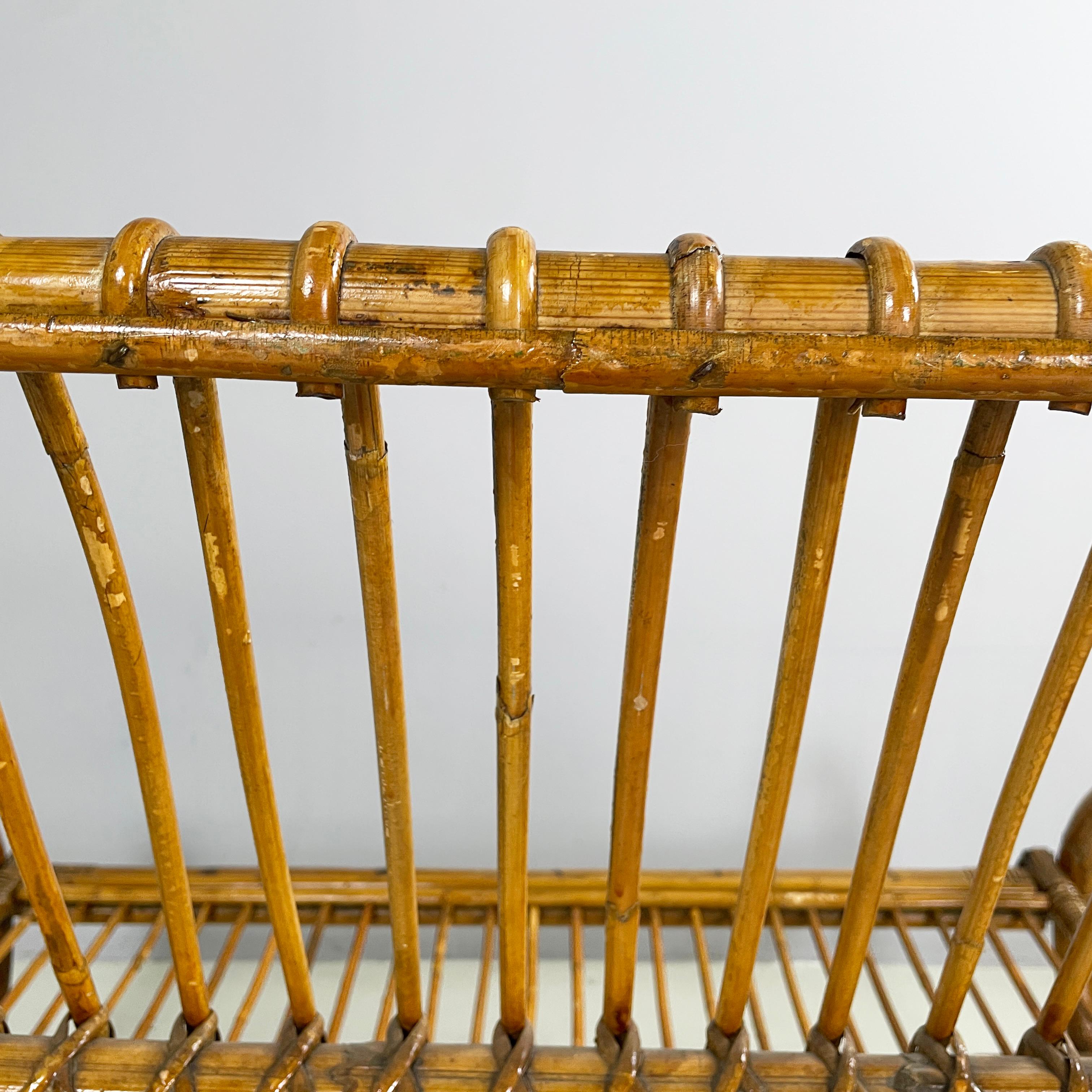 Panchina da giardino Italin in rattan, anni '60, metà del secolo scorso in vendita 7