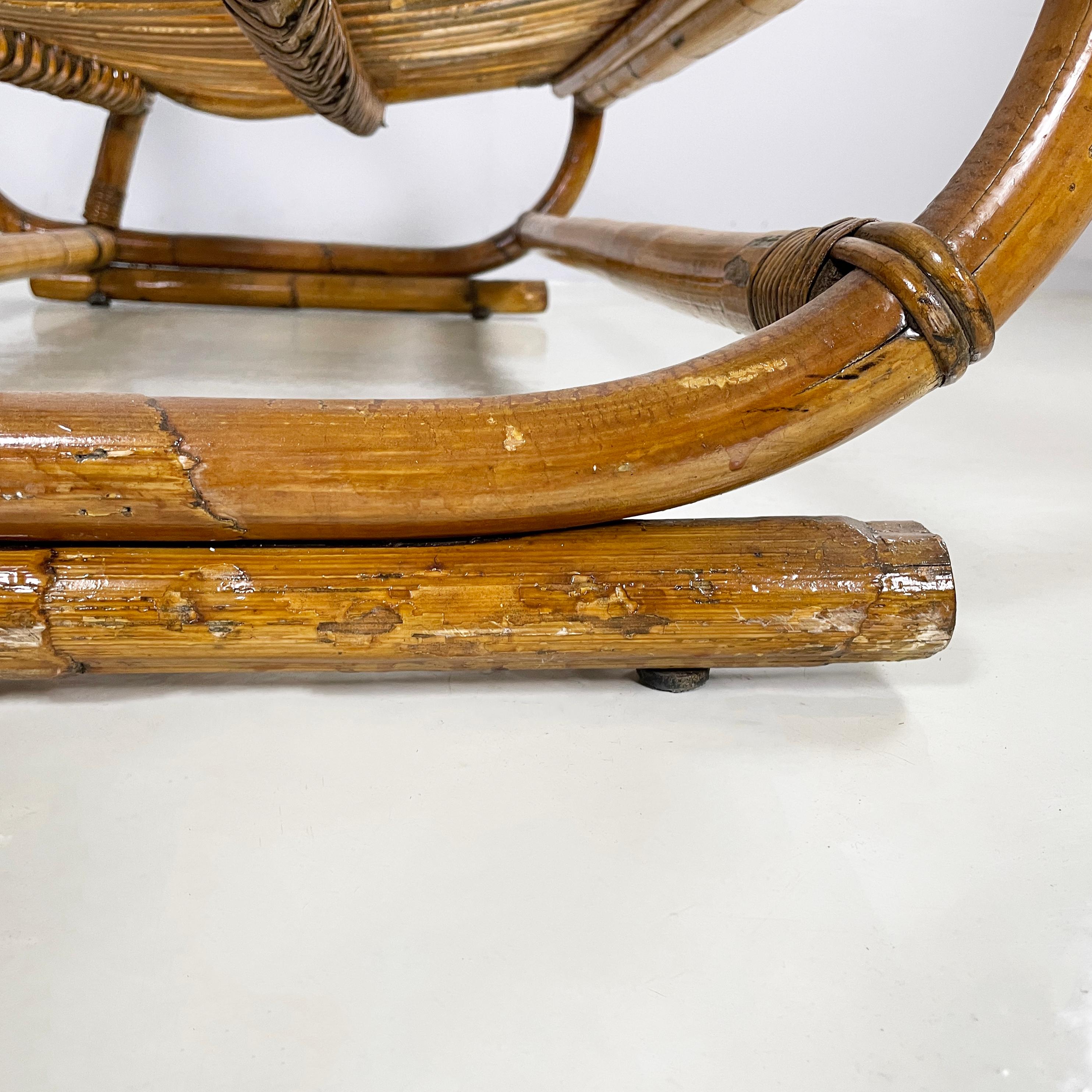Panchina da giardino Italin in rattan, anni '60, metà del secolo scorso in vendita 11