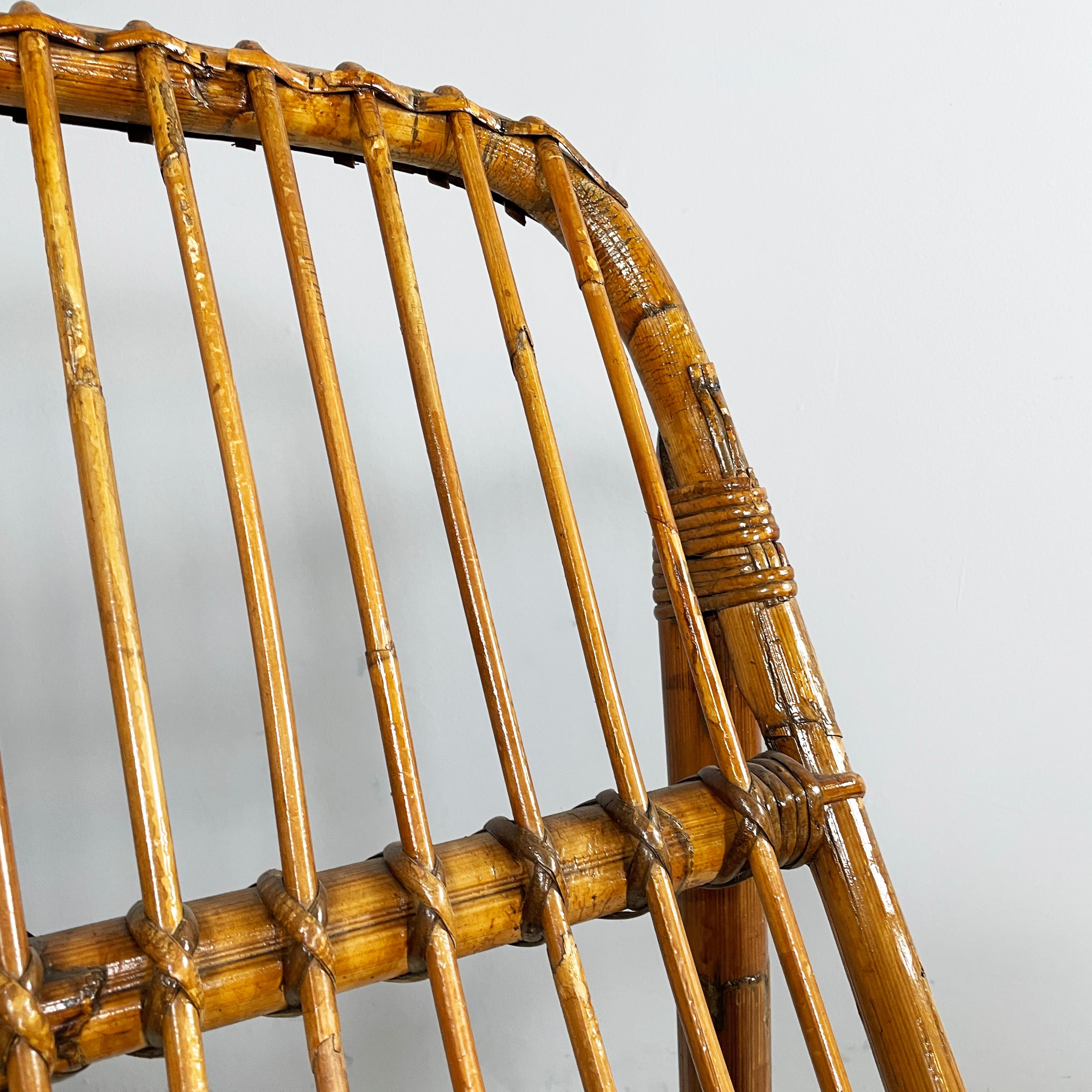 Metà XX secolo Panchina da giardino Italin in rattan, anni '60, metà del secolo scorso in vendita