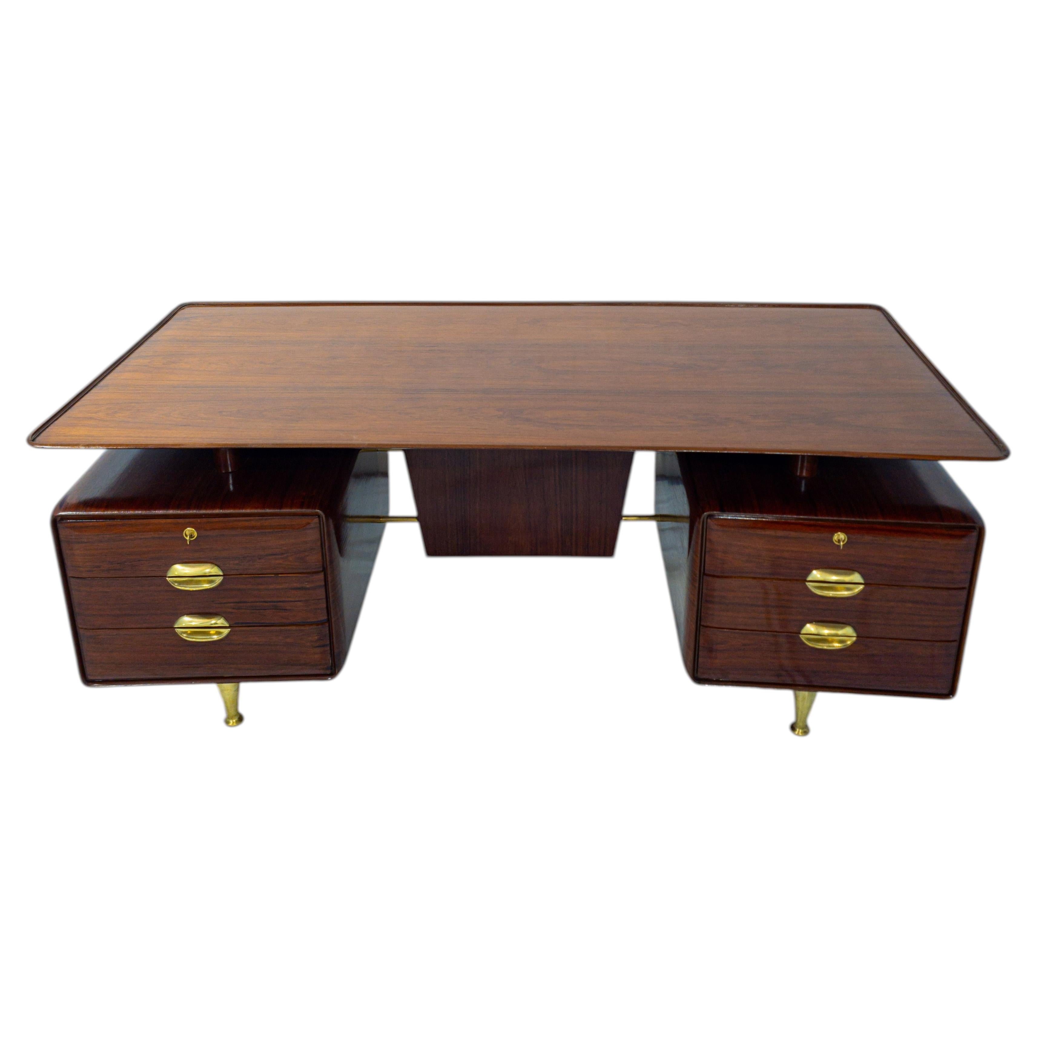 Italina Mid-Century Executive Table Desk designed by Vittorio Dassi, 1950s For Sale