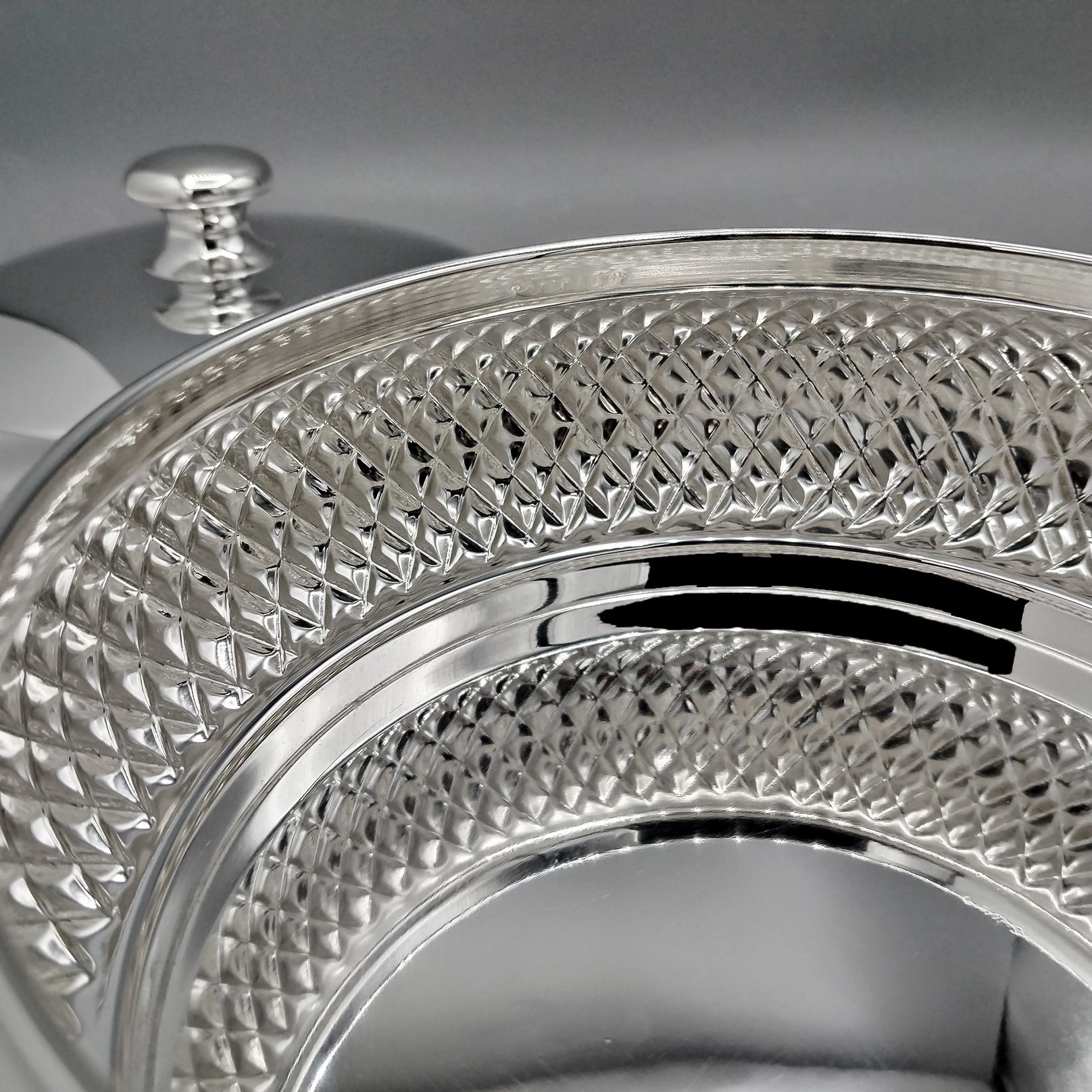 Italina Solid 800 Silver table Box in vendita 2