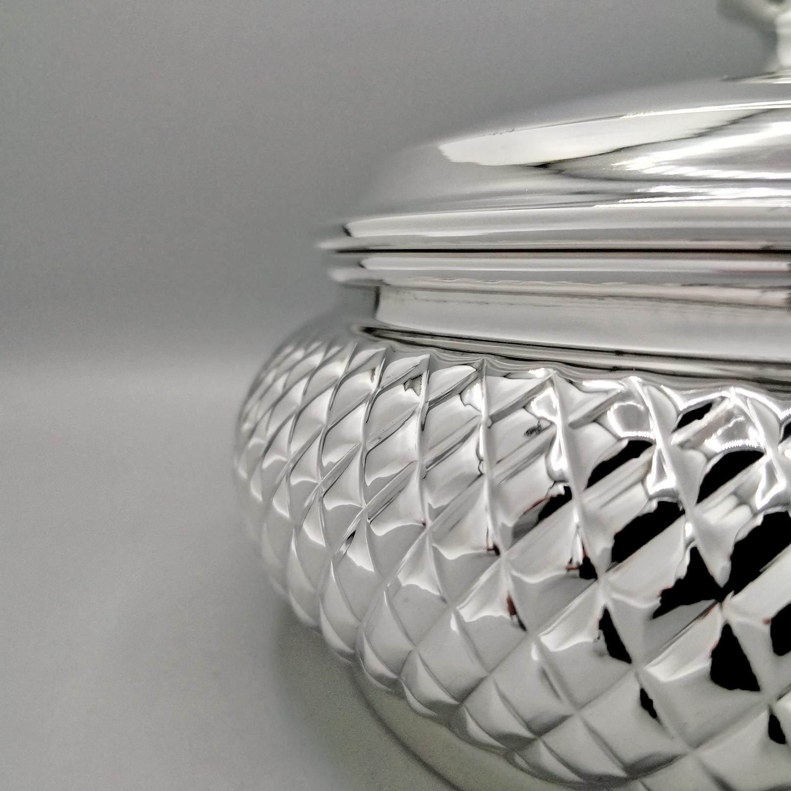 Italian Italina Solid 800 Silver table Box in vendita