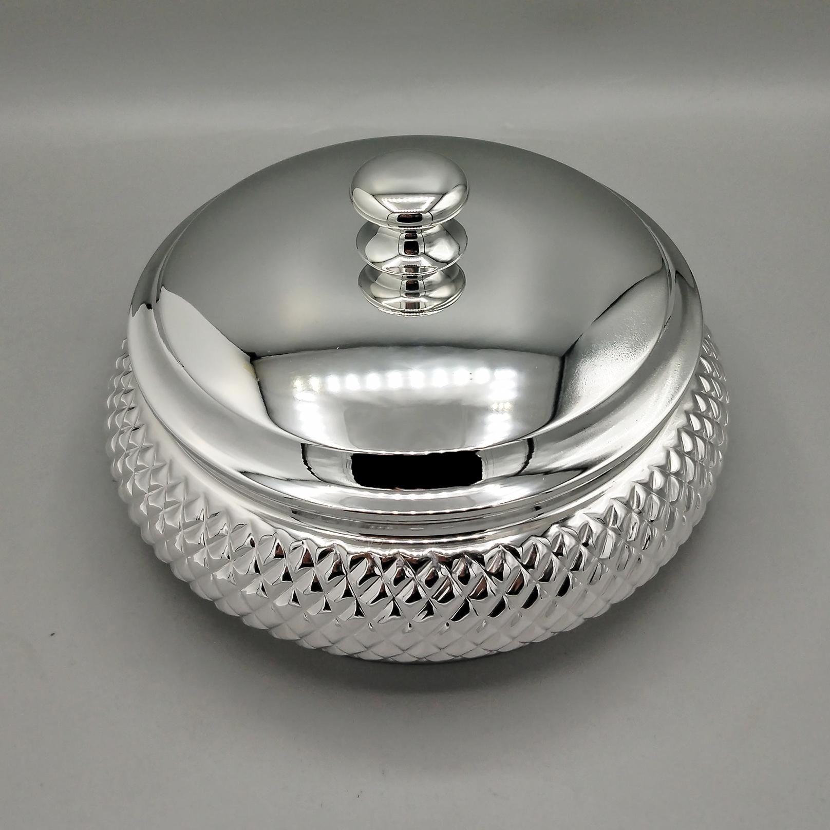 Fatto a mano Italina Solid 800 Silver table Box in vendita