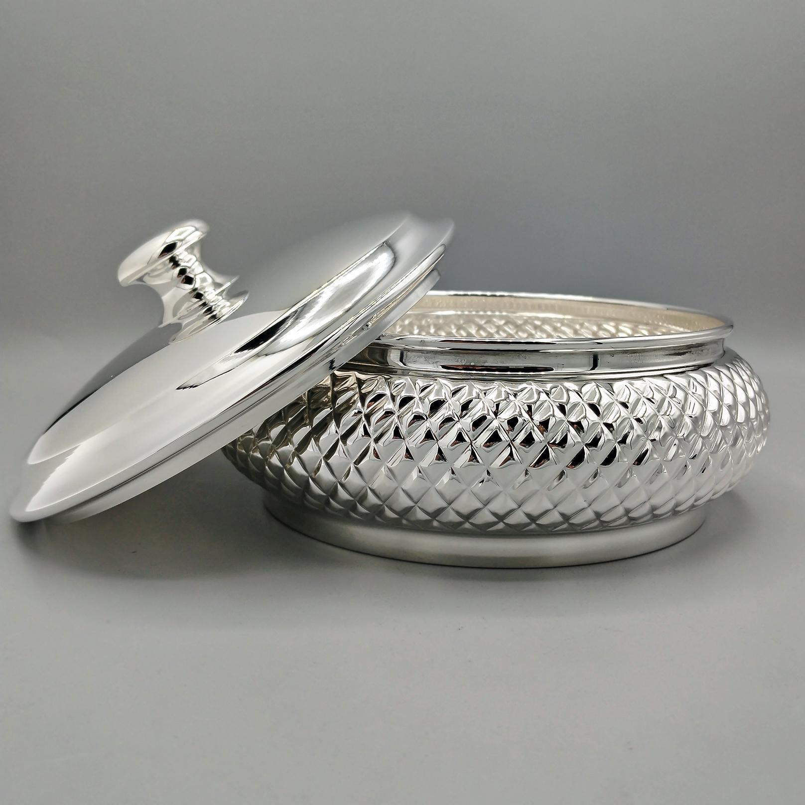 Periodo contemporaneo Italina Solid 800 Silver table Box in vendita