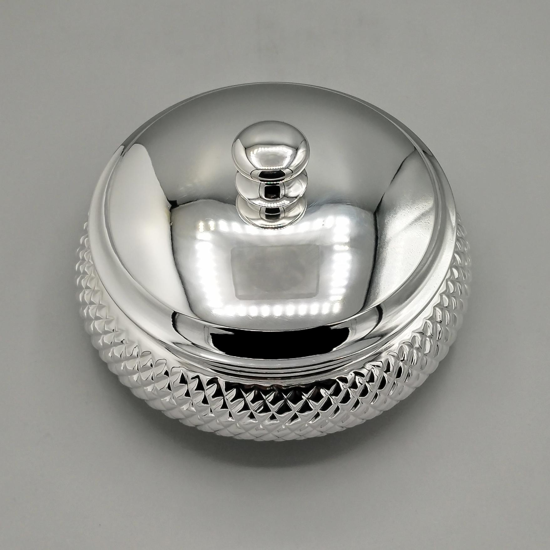 Italina Solid 800 Silver table Box in vendita 1