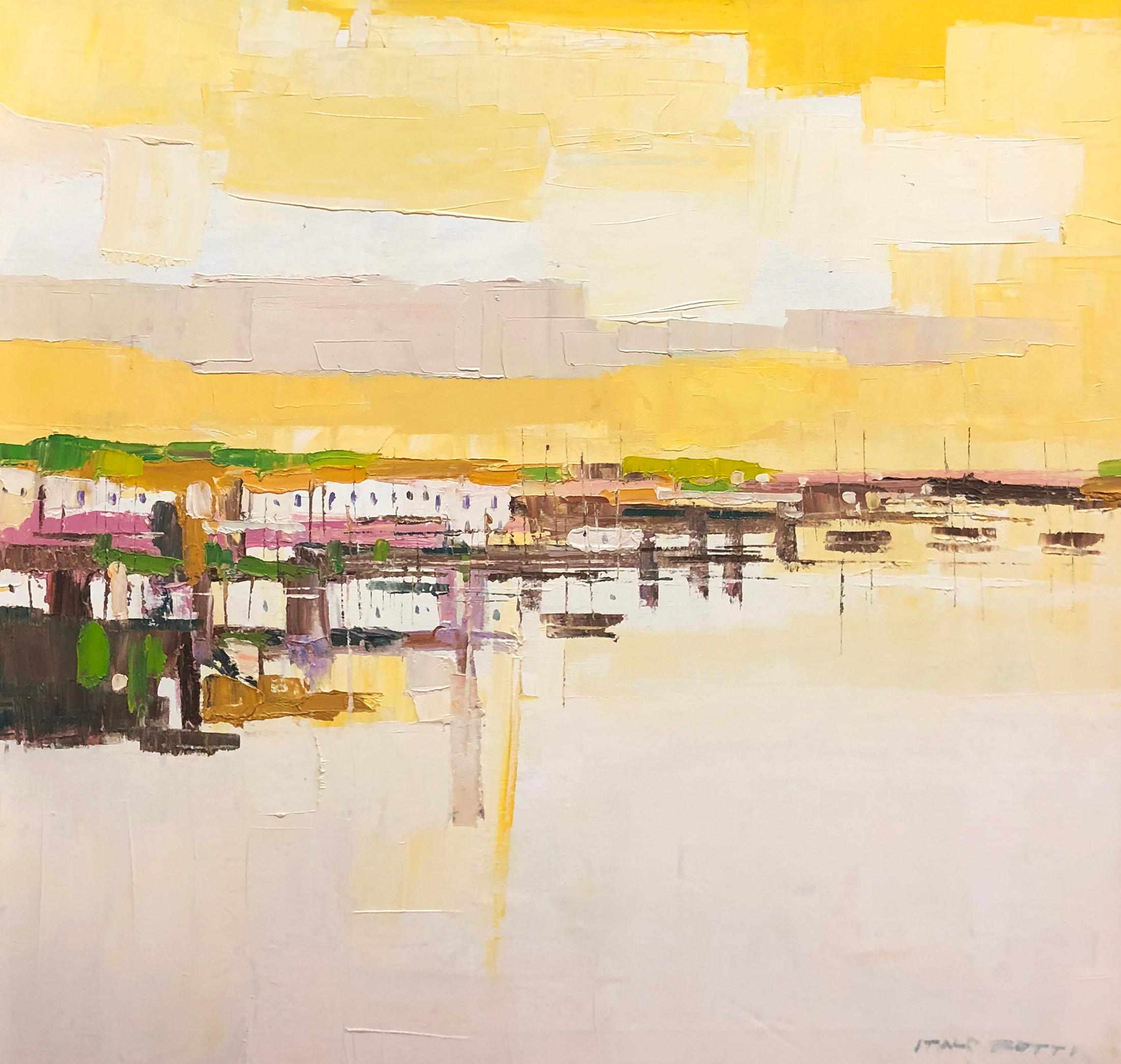 Italo Botti Abstract Painting - Mediterranean Harbor 