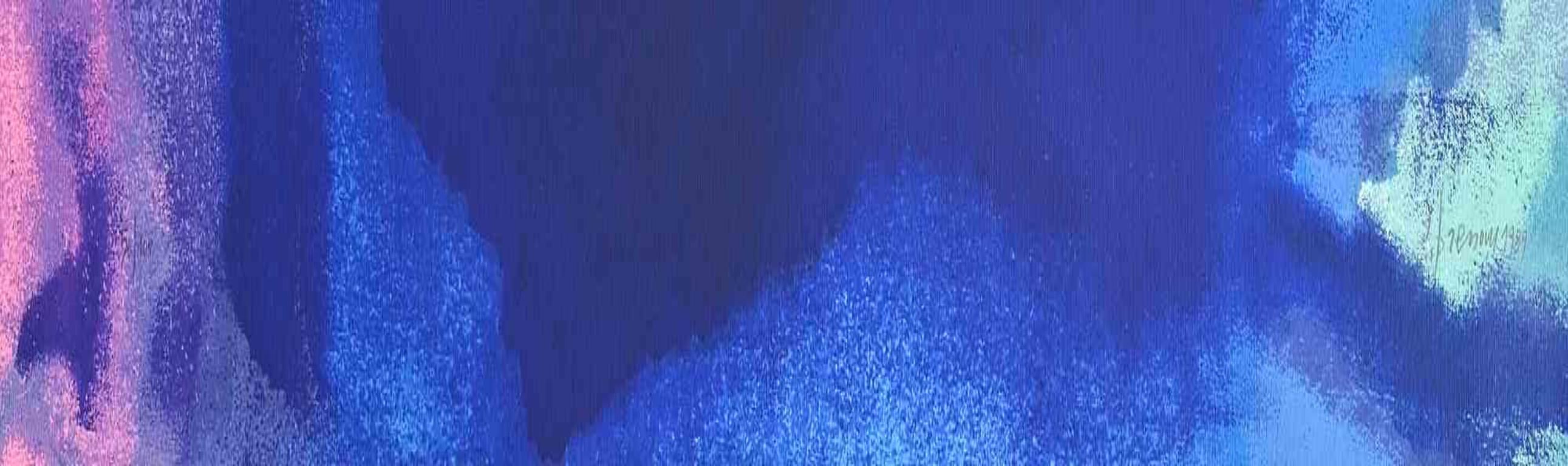 Blue Composition - Original Screen by Italo Bressan - 1989 For Sale 1