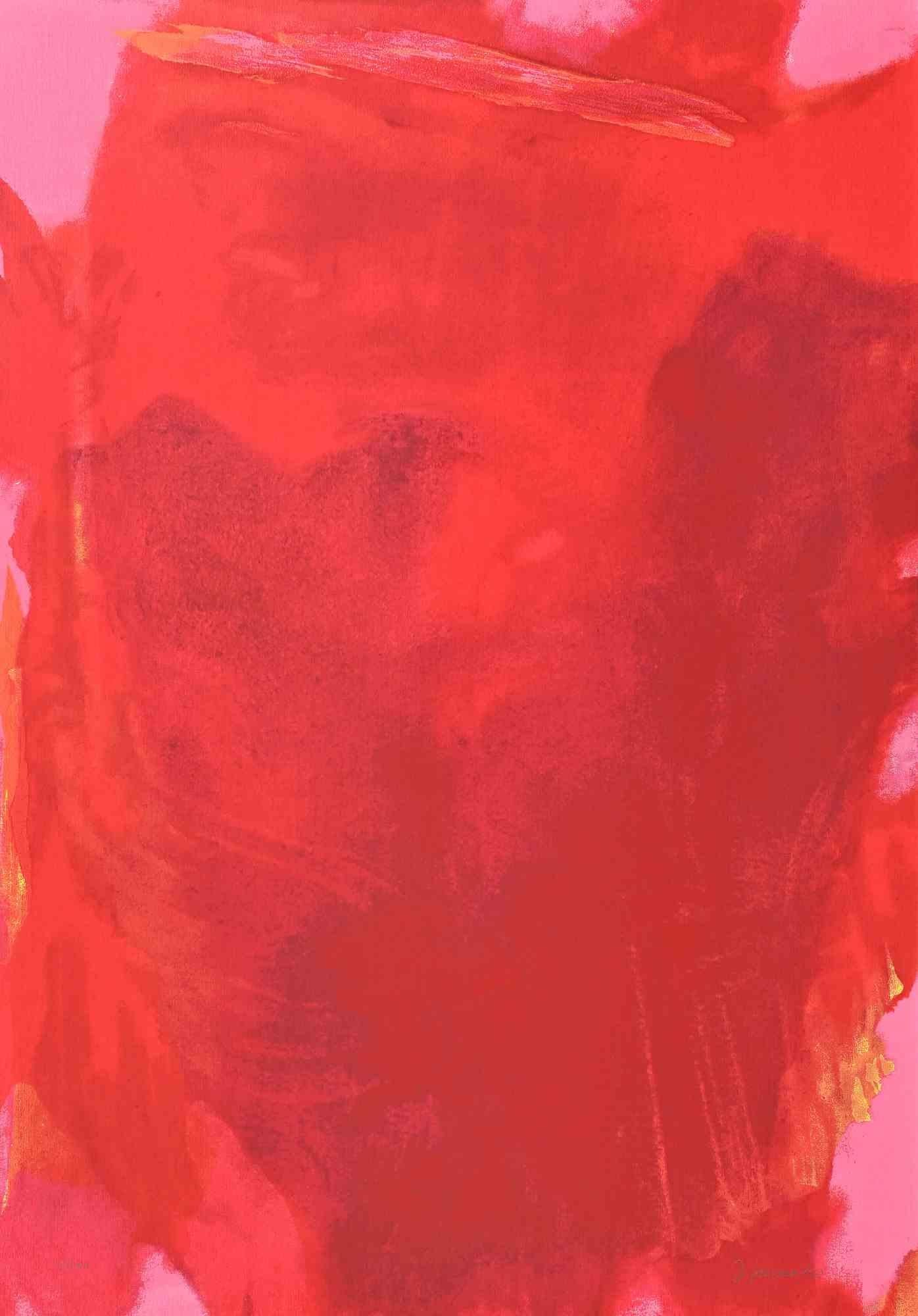 Compositions rouges et bleues - Sérigraphies d'I. Bressan - 1989