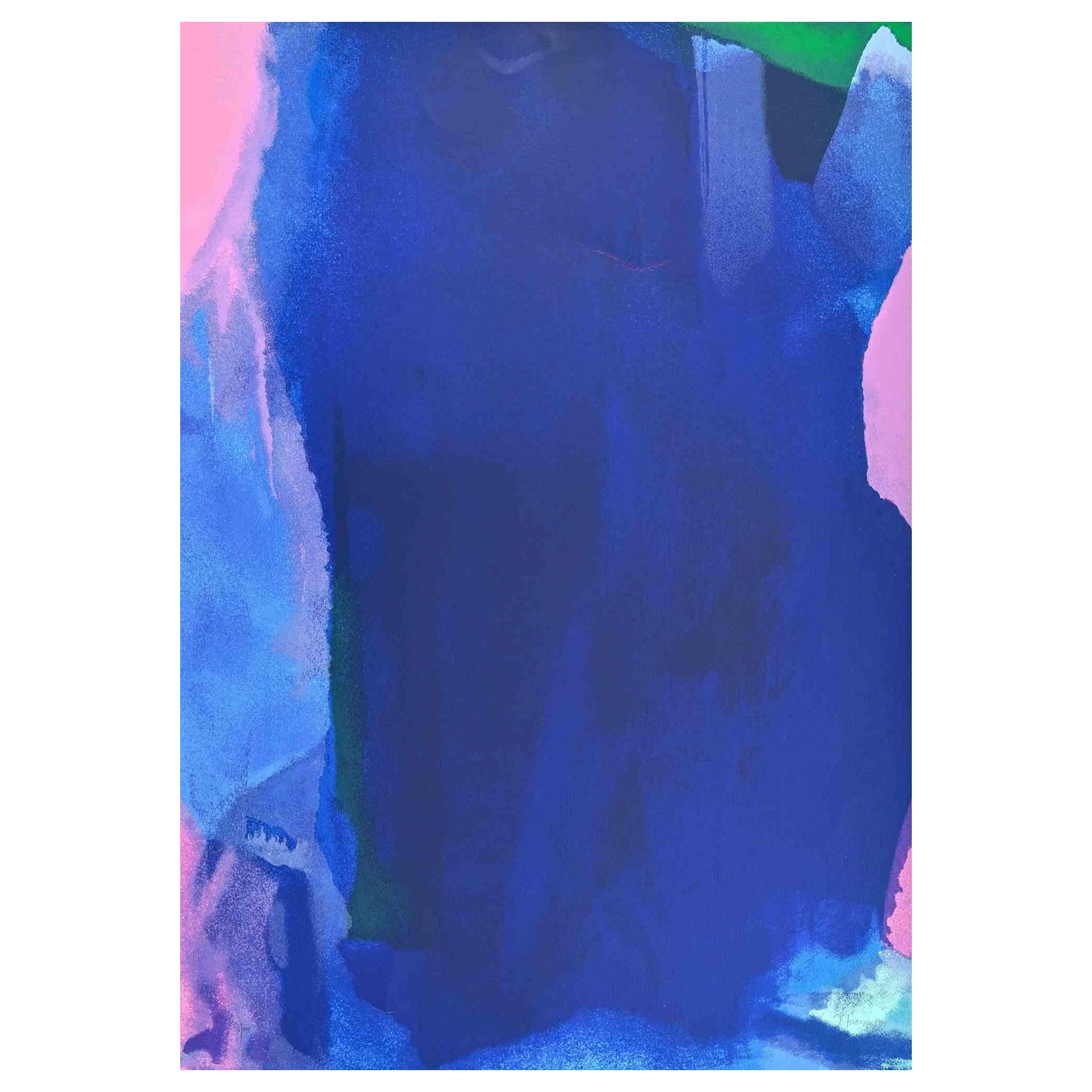 The Visible of the Invisible-Blue Composition - Screenprint by I. Bressan - 1989