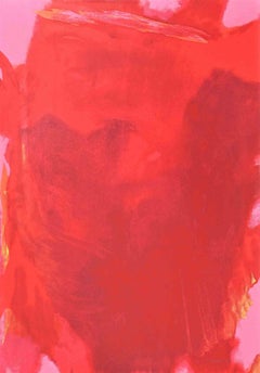 The Visible of the Invisible - Red composition-Screenprint by Italo Bressan-1989