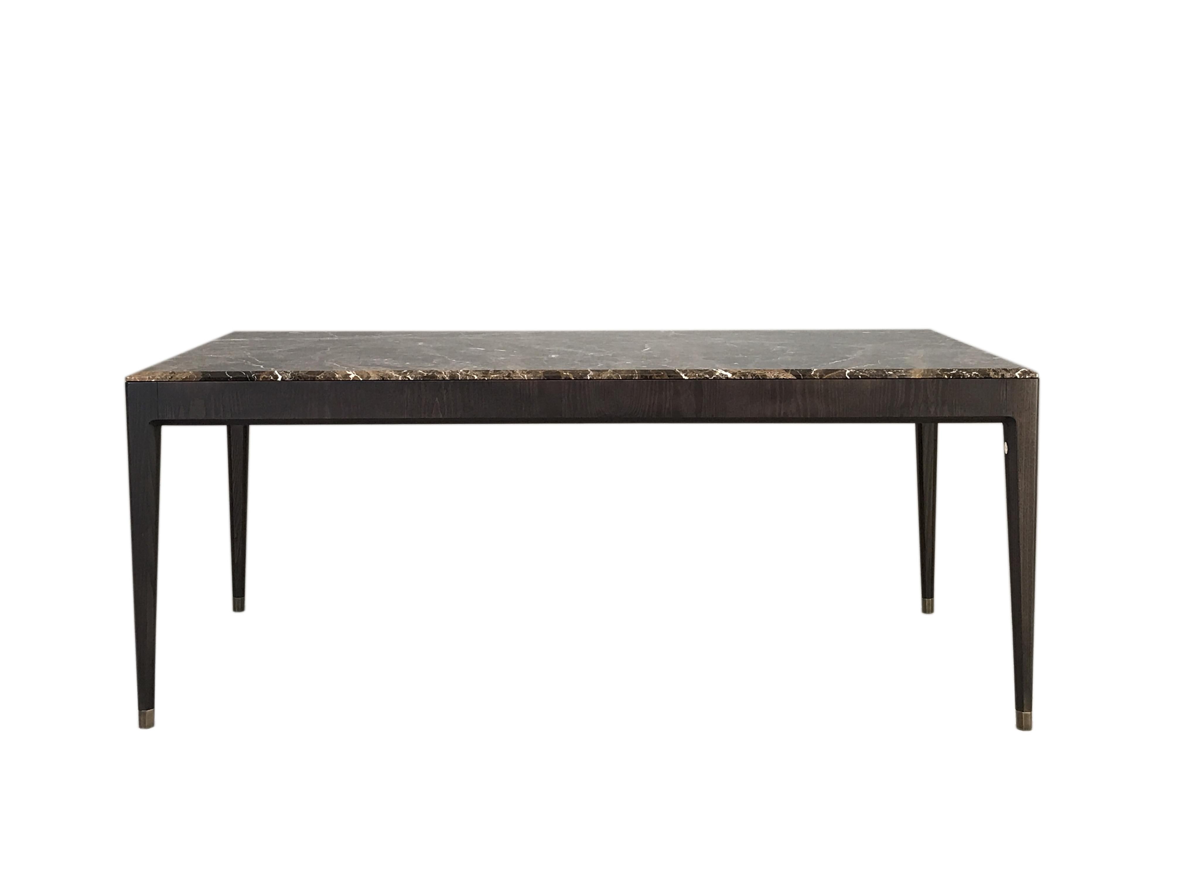Italian Italo Contemporary Dining Table in Ashwood and Marble Top