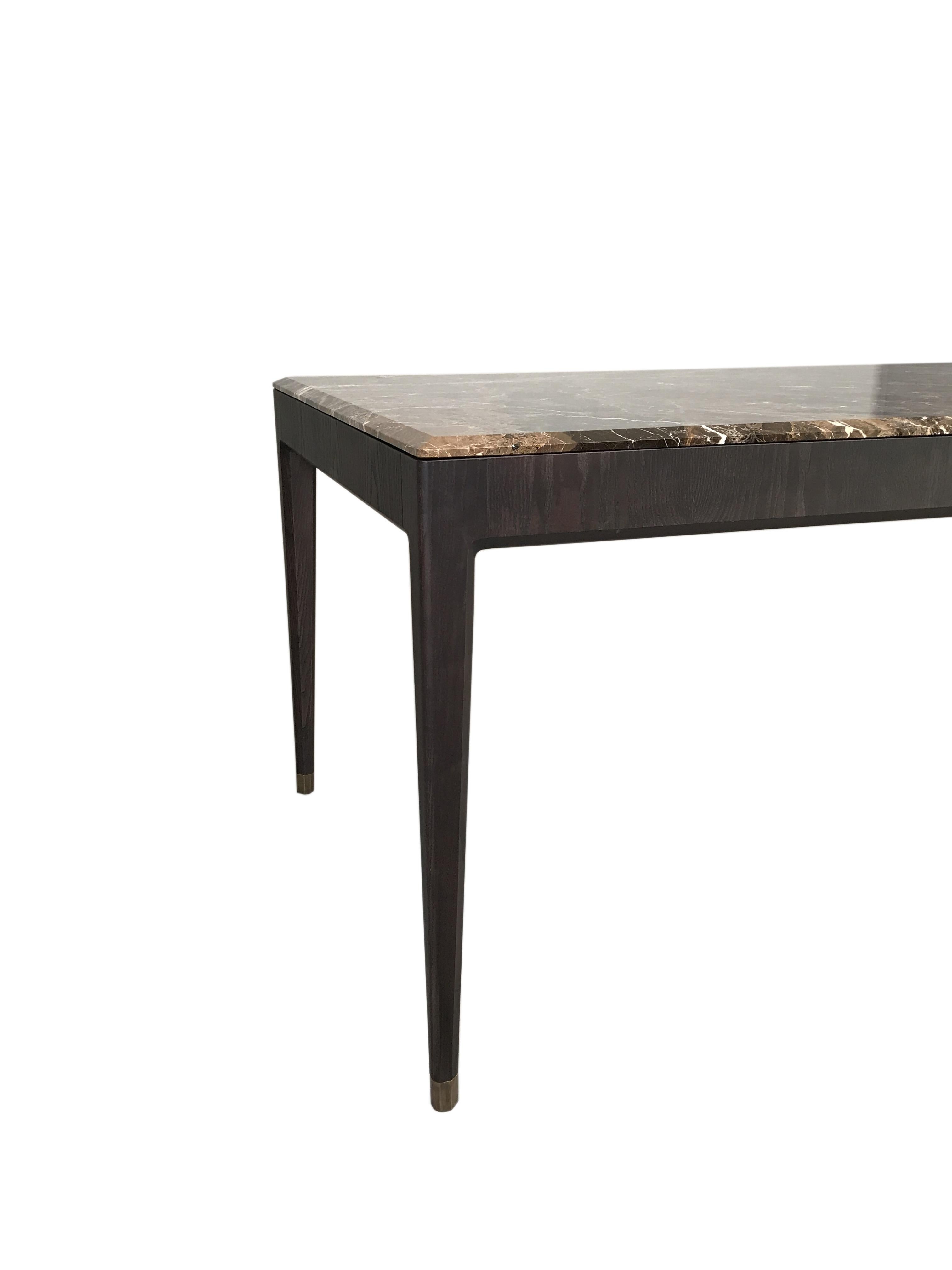 Italo Contemporary Dining Table in Ashwood and Marble Top 1