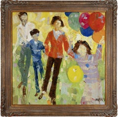 Celebrate (Original oil) by George Barrel