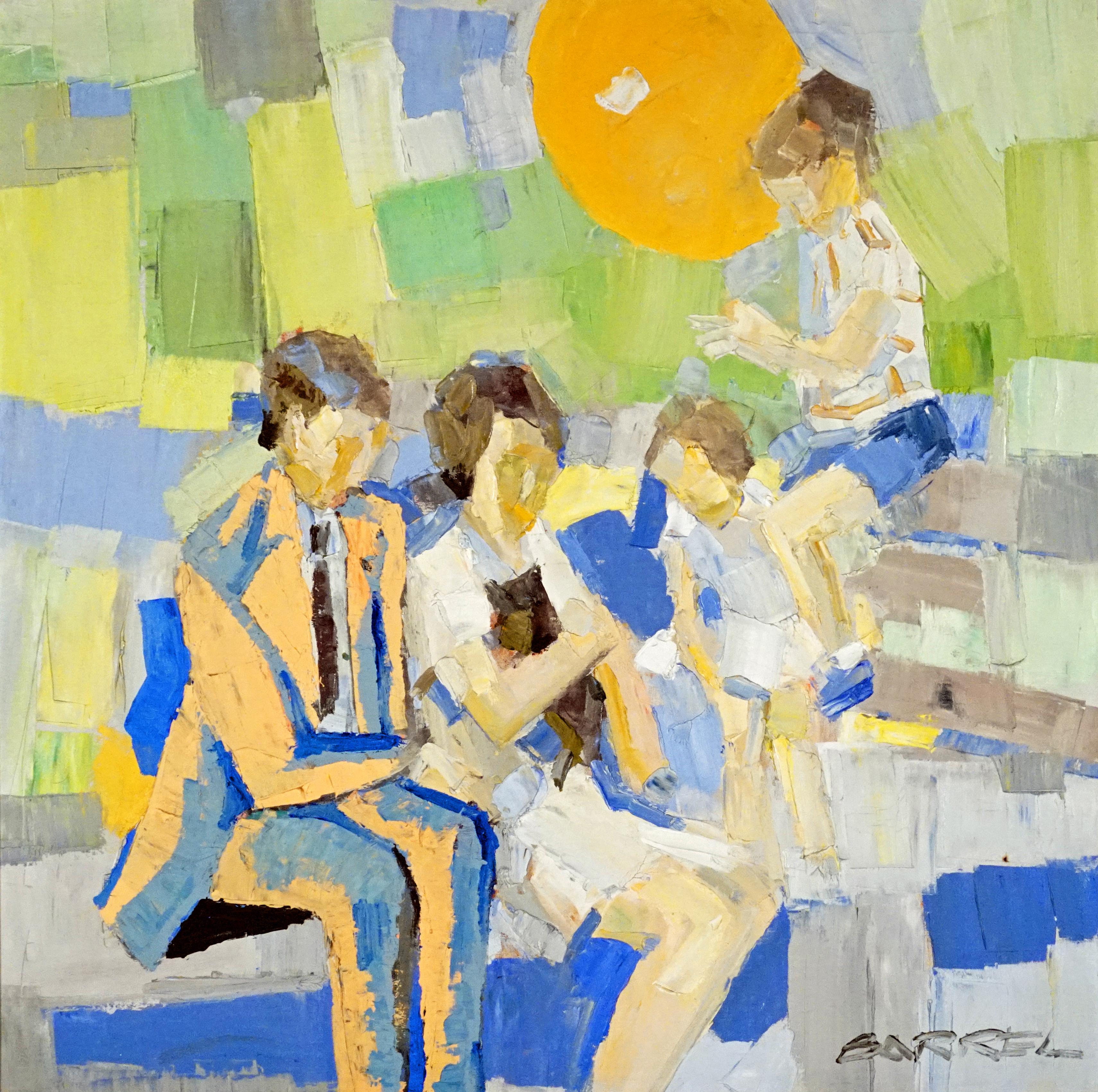Italo George Botti Figurative Painting - Family in a Park