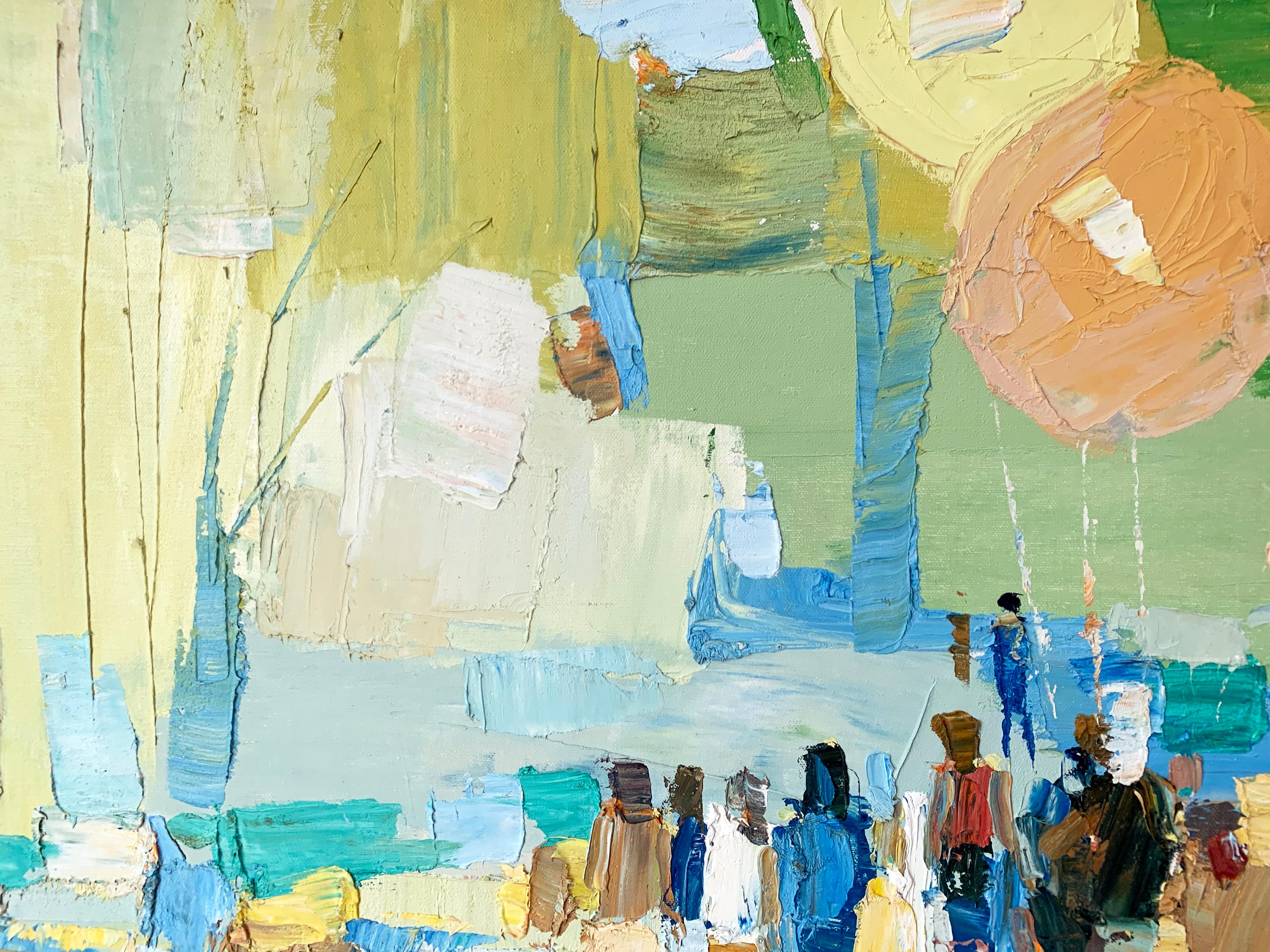 « Park Scene »:: huile originale sur toile d'Italo George Botti 3