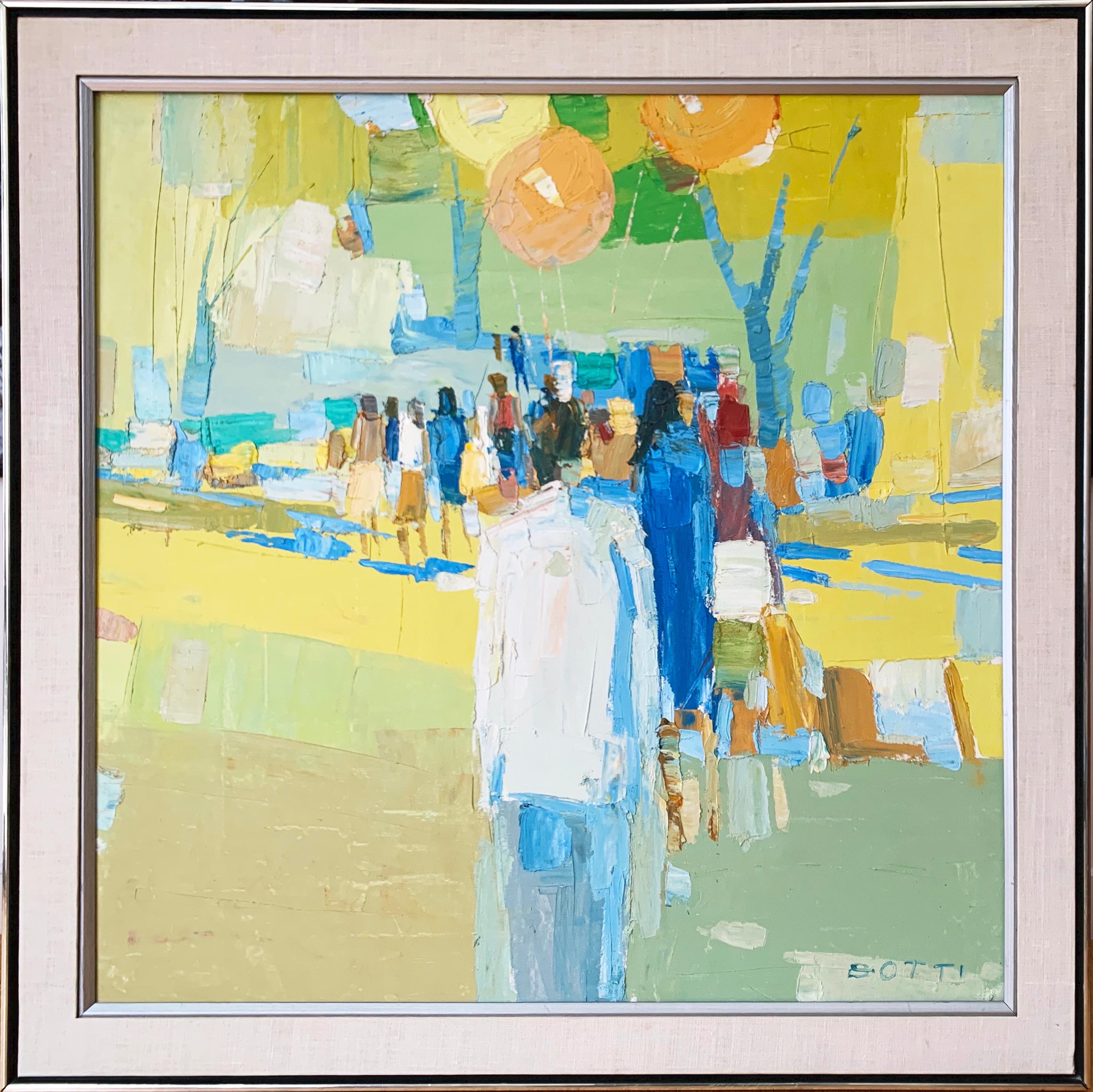 « Park Scene »:: huile originale sur toile d'Italo George Botti 1