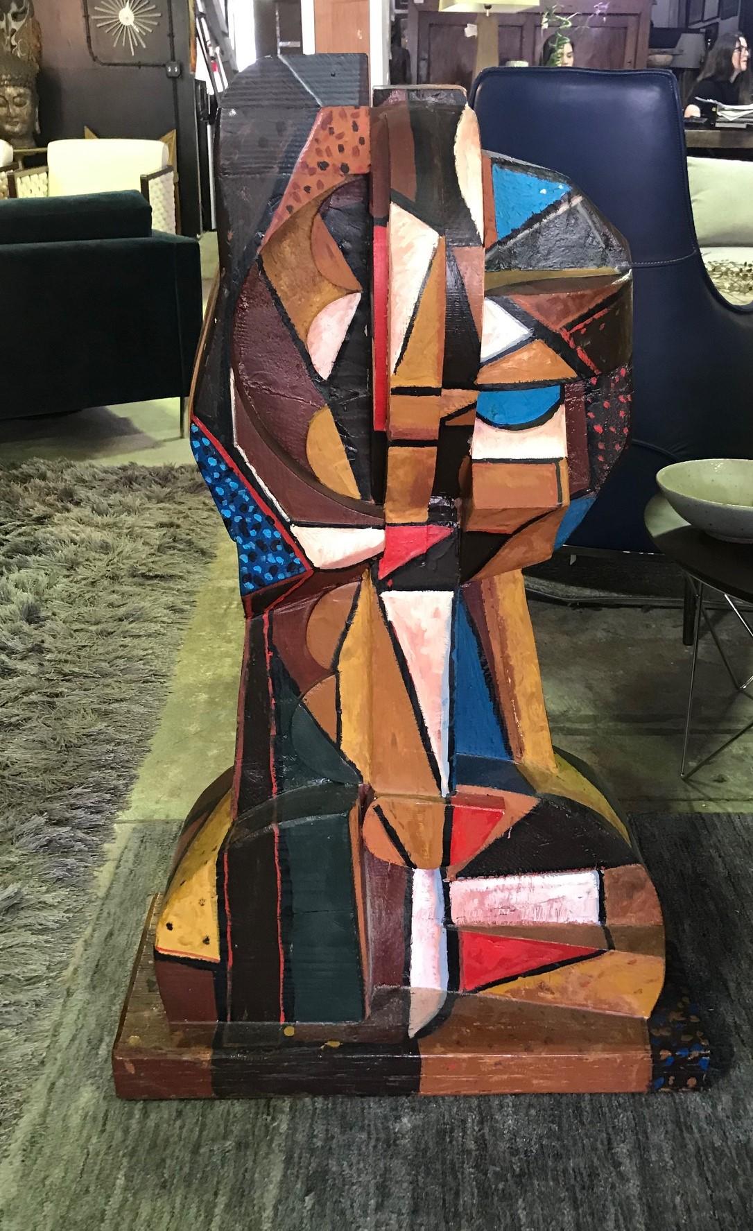 A fantastic and quite rare three-dimensional cubist sculpture by Italian American artist Italo Scanga.

This piece is very large and quite heavy and would be sure to make a statement in any modern setting or otherwise.

Signed and dated (1986)